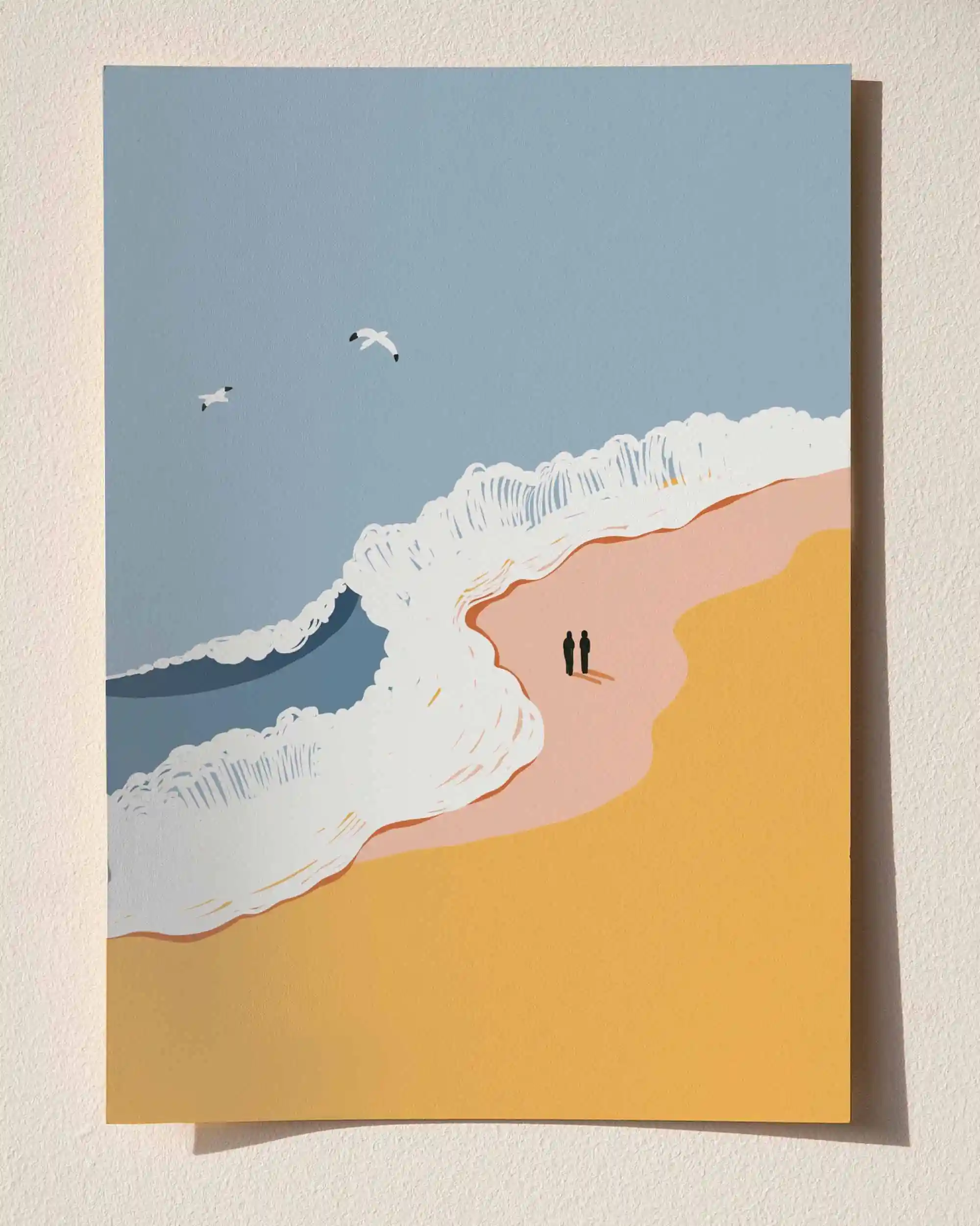 İki Adım Kıyı - Minimal Sahil & Deniz Manzara Poster