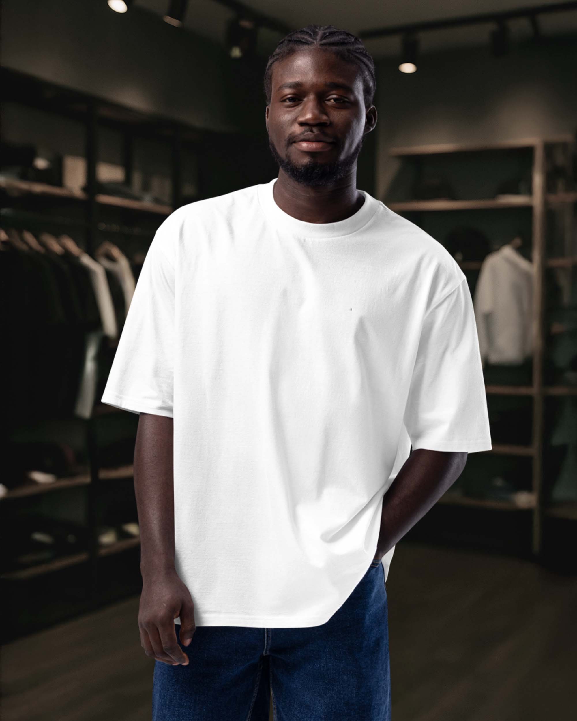 Basic Relaxed Fit Düz Unisex Tişört – Premium Kalite - Yüksek Gramaj %100 Pamuk - Beyaz