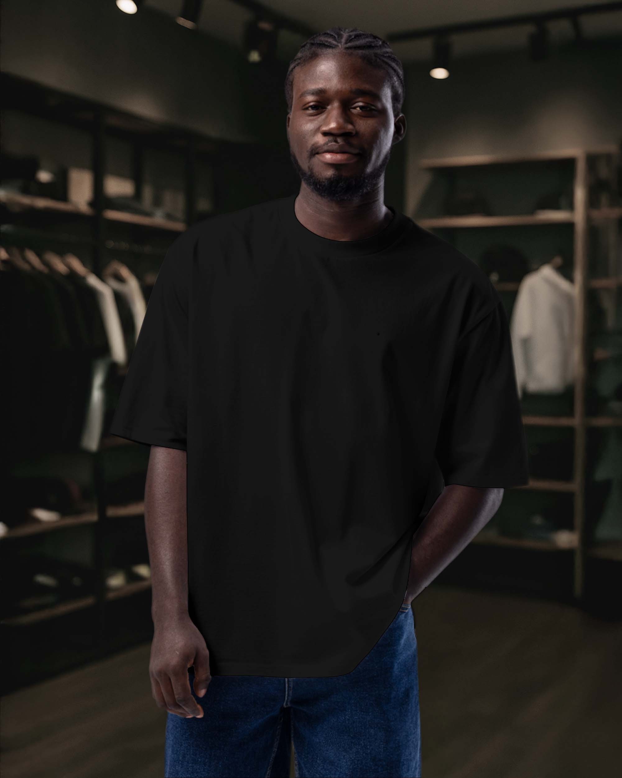 Basic Relaxed Fit Düz Unisex Tişört – Premium Kalite - Yüksek Gramaj %100 Pamuk - Siyah