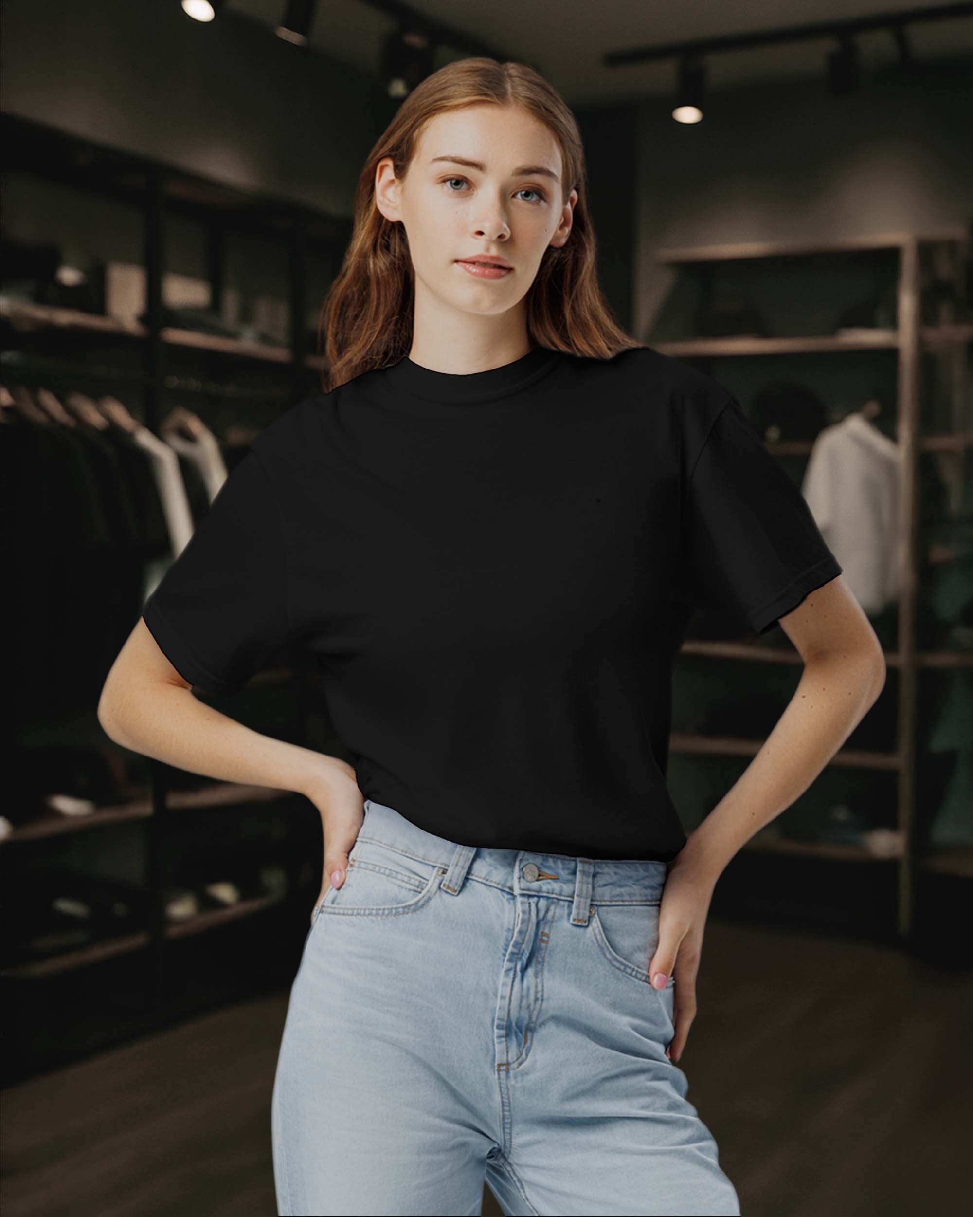 Basic Relaxed Fit Düz Unisex Tişört – Premium Kalite - Yüksek Gramaj %100 Pamuk - Siyah
