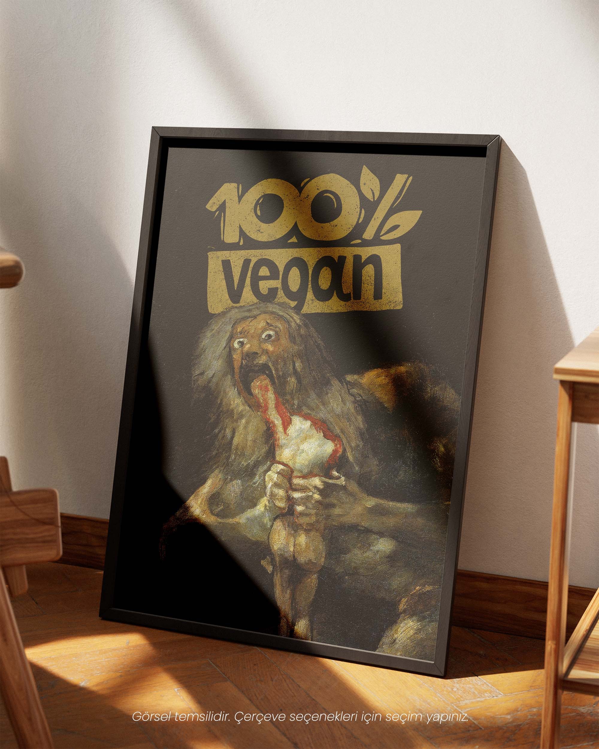 Vegan x Oğullarını Yiyen Saturn - Francisco Goya Çerçeveli-Çerçevesiz Poster