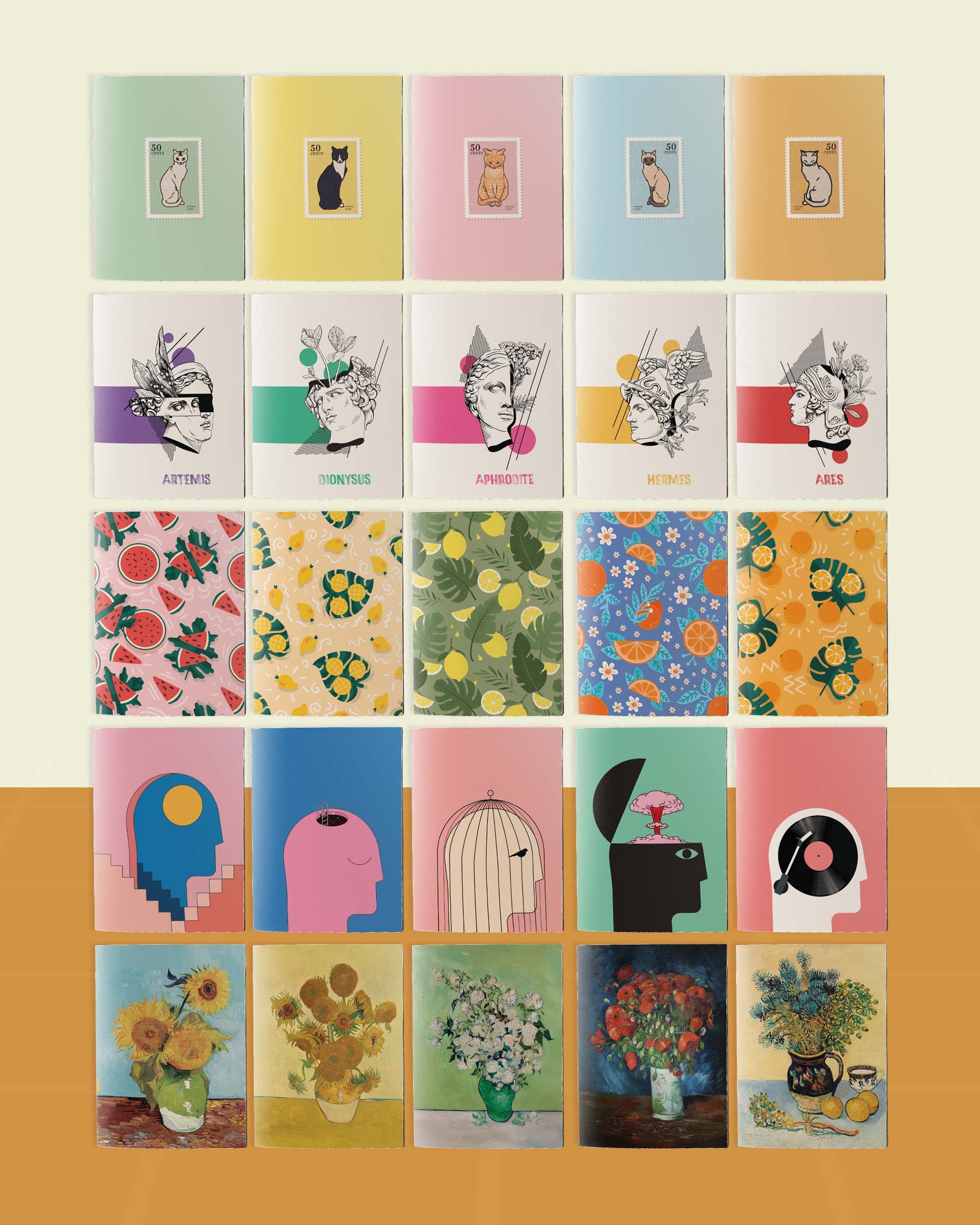 Kendi 5’li Defter Setini Oluştur - A5 Zımba Dikişli Defterlerden Özgürce Seçim Yap - 14,5x20,5 cm