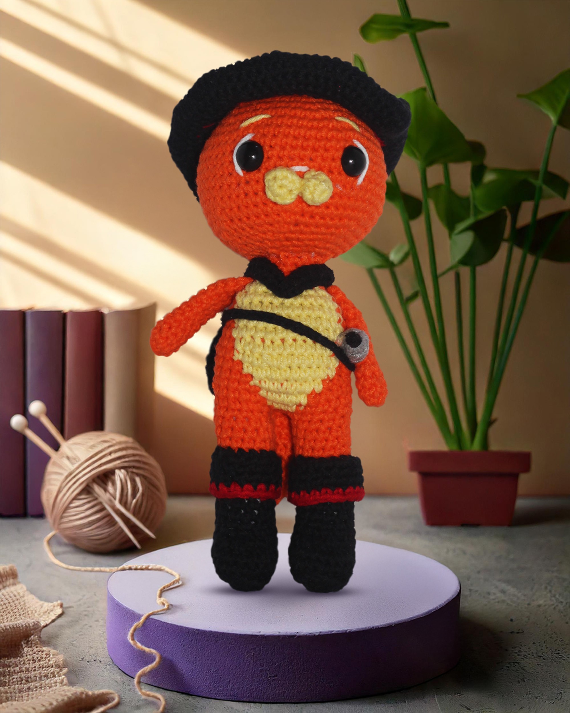 Çizmeli Kedi Amigurumi Bebek 18 cm - El Yapımı Örgü Oyuncak