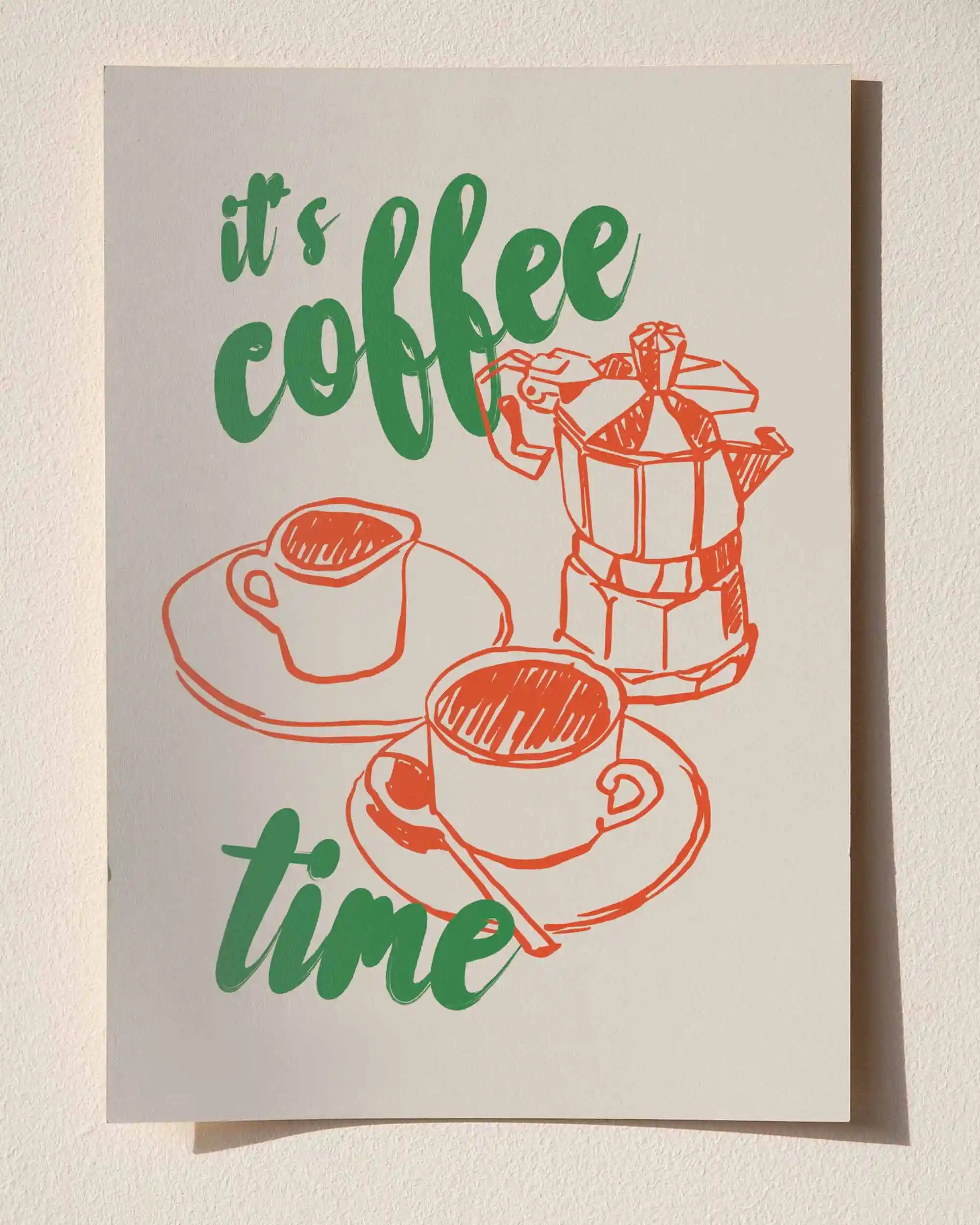 It’s Coffee Time – Moka Pot & Espresso Fincanı Poster
