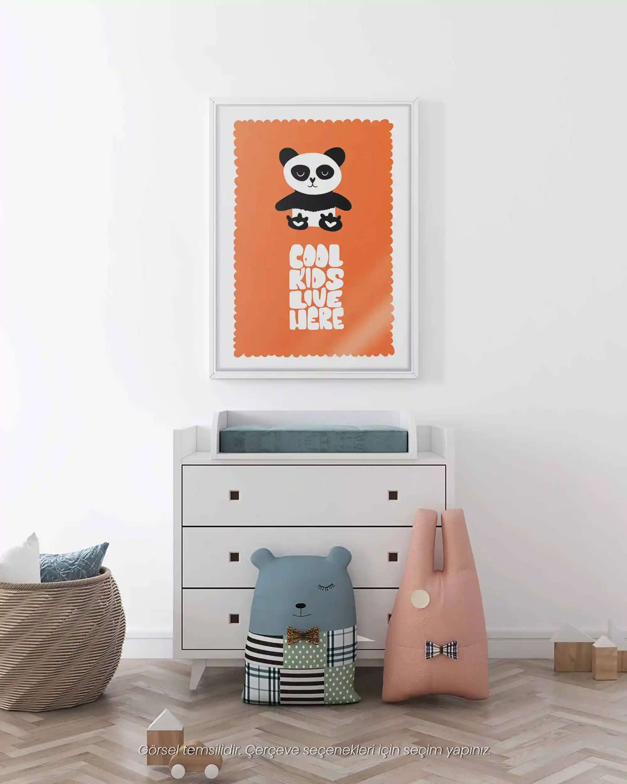 Havalı Çocuklar Bu Odada Yaşar - Renkli Cool Panda Çocuk Odası Poster