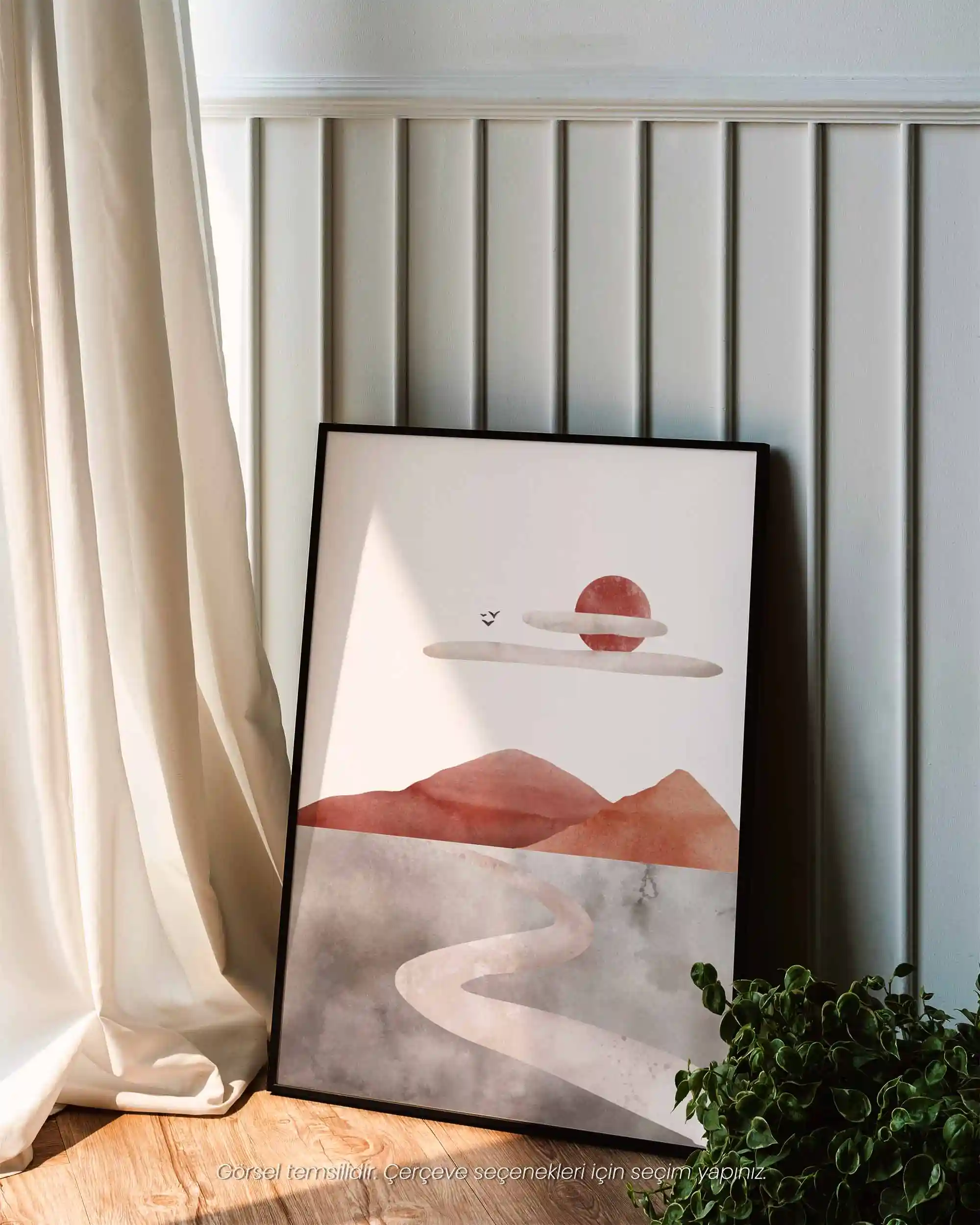 Sessiz Yol – Minimal Sulu Boya Manzara Doğa Temalı Poster