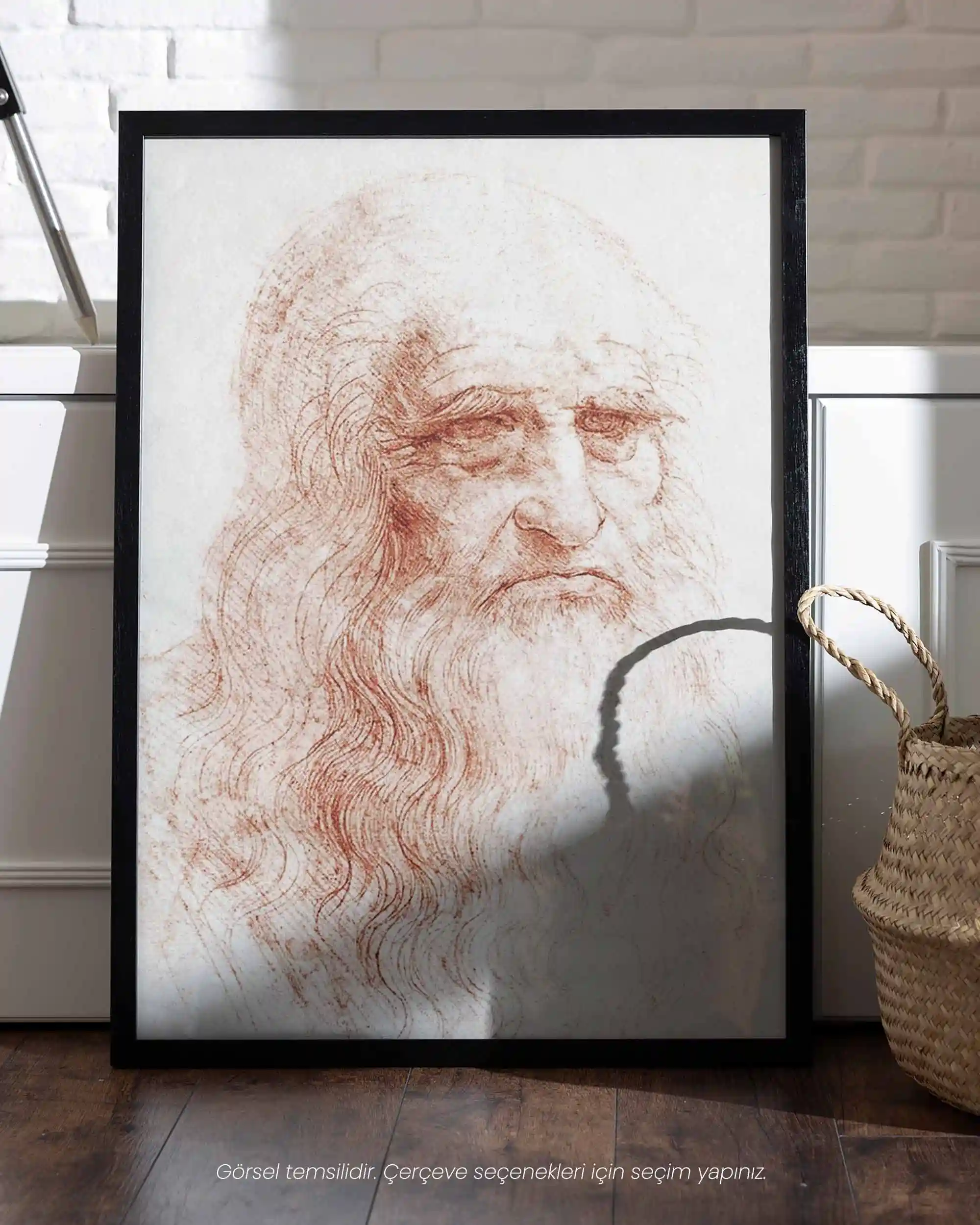 Leonardo da Vinci - Otoportre (1512) Kırmızı Tebeşir Eskiz Sanat Tarihi Poster