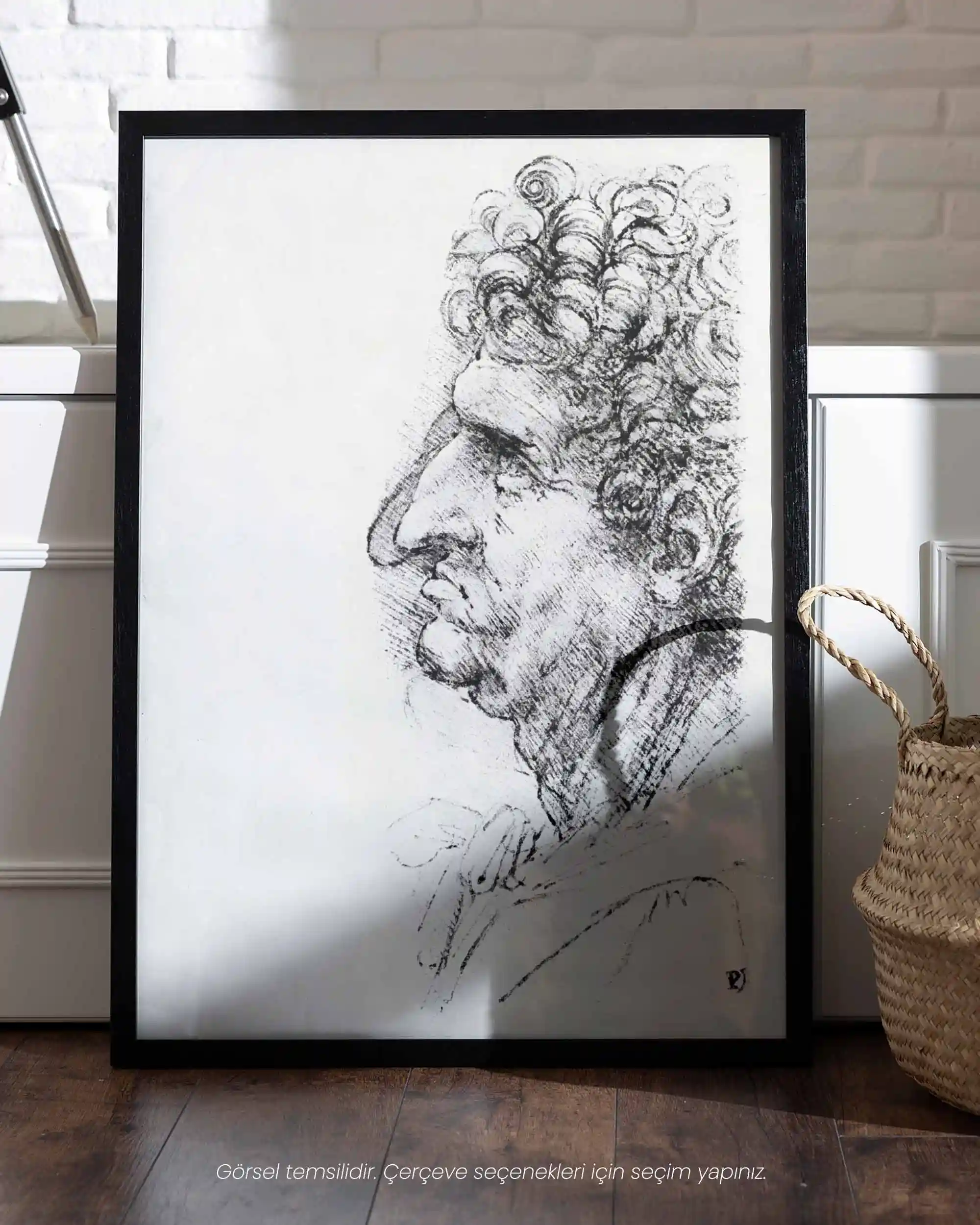 Leonardo da Vinci - Profilden Erkek Portresi (1490-1494) Eskiz Sanat Tarihi Poster
