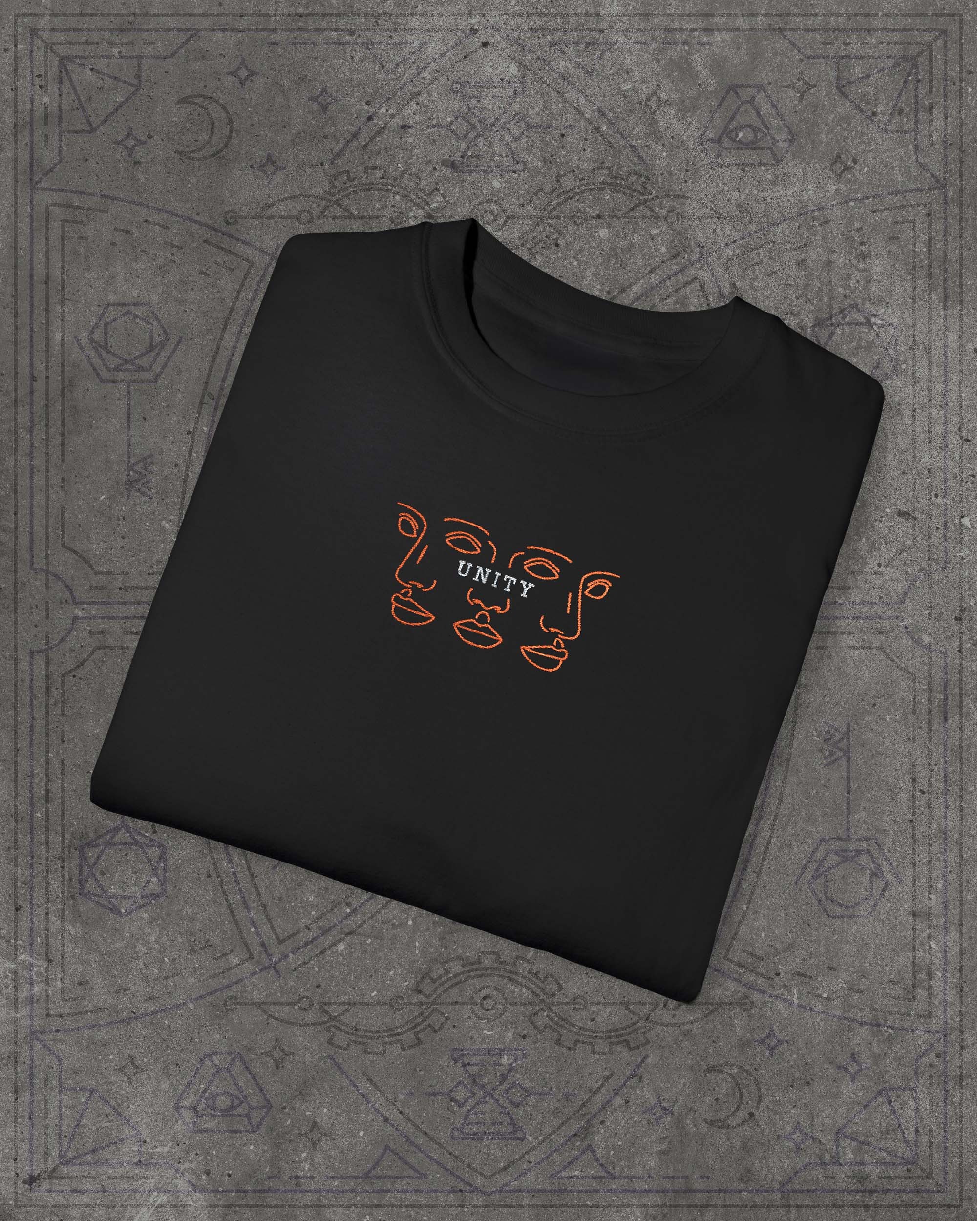 UNITY – Abstract Emotions Koleksiyonu Unisex Siyah Tişört – %100 Pamuk Regular Fit