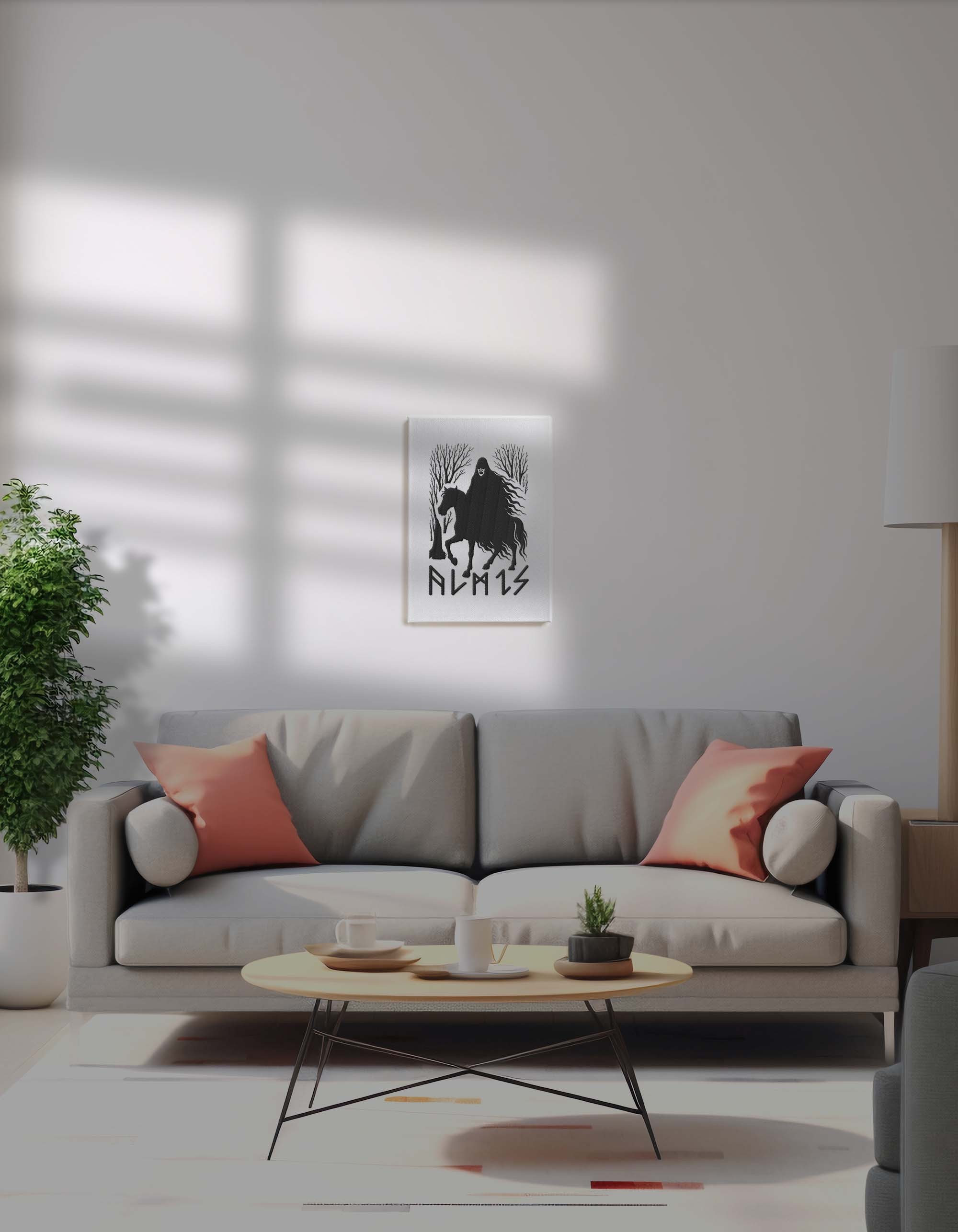 ALMIS - Türk Mitolojisi Serisi Nakışlı Kanvas Tablo 21x30 cm