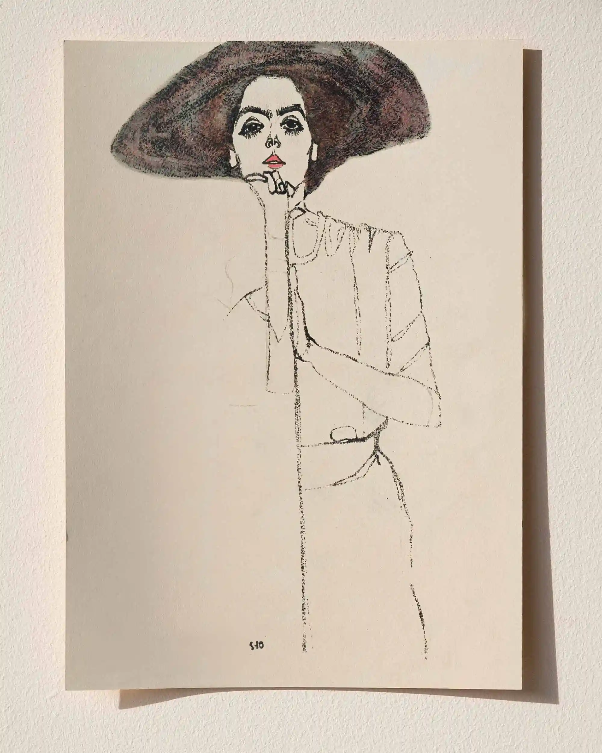 Egon Schiele - Bir Kadının Portresi (1910) Eskiz Sanat Tarihi Poster