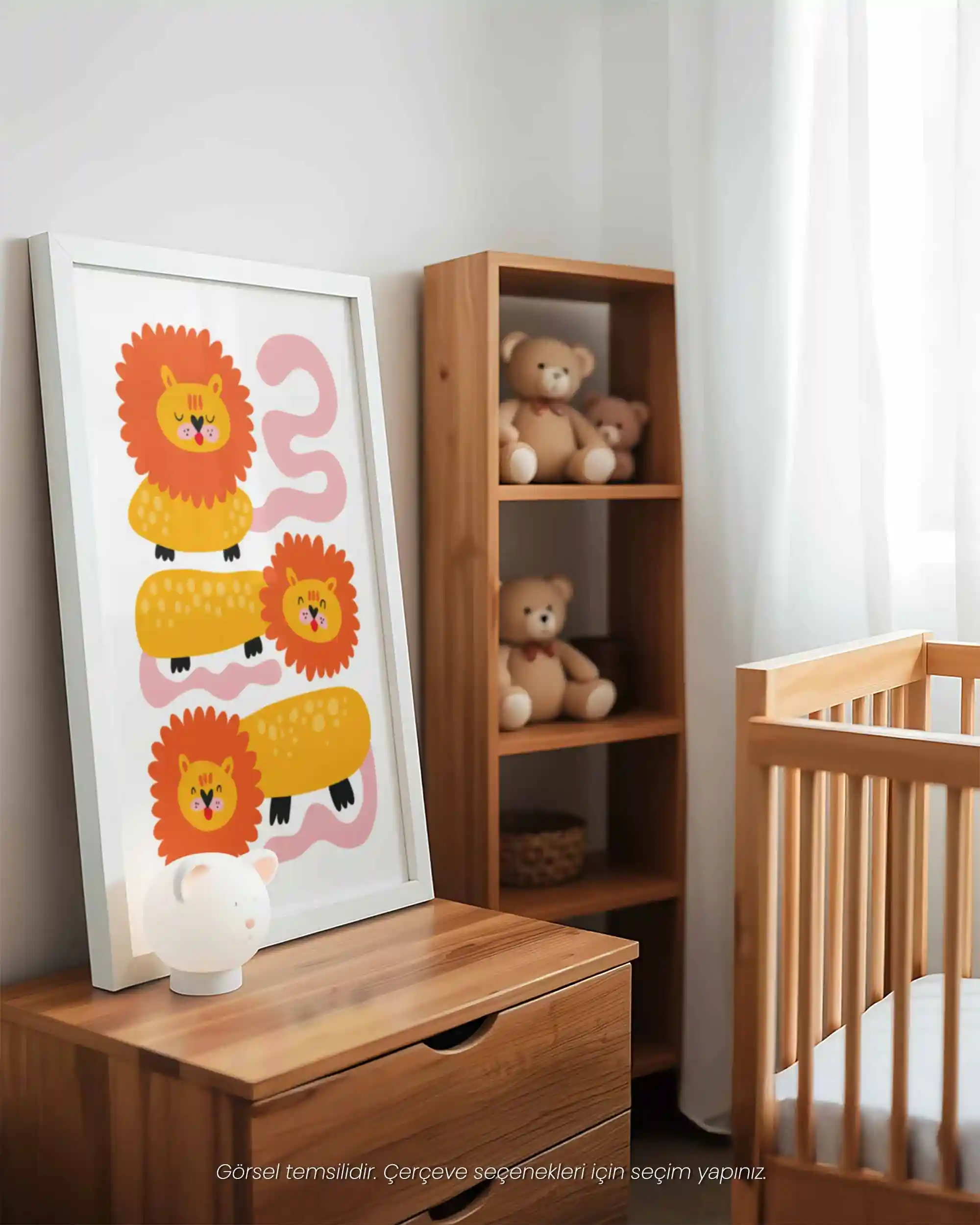 Minik Aslanlar - Renkli ve Sevimli Safari Temalı Çocuk Odası Poster