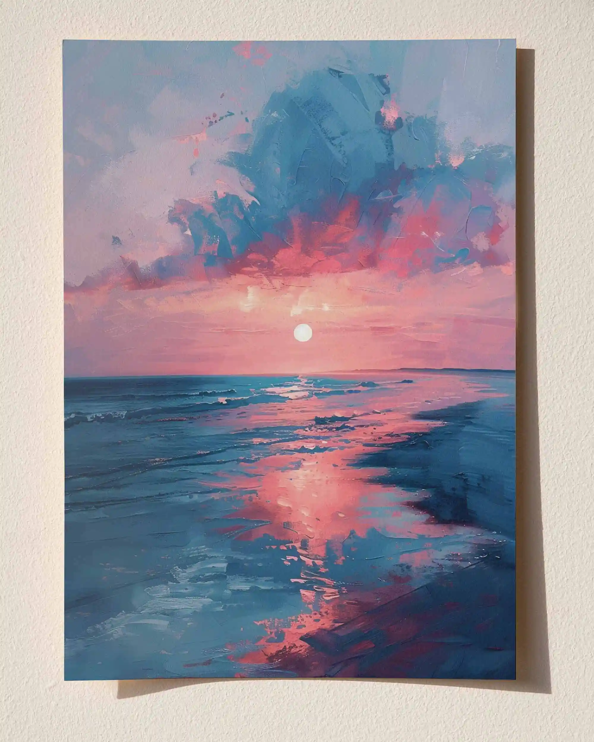 Mercan Günbatımı - Yağlı Boya Deniz Manzarası Poster