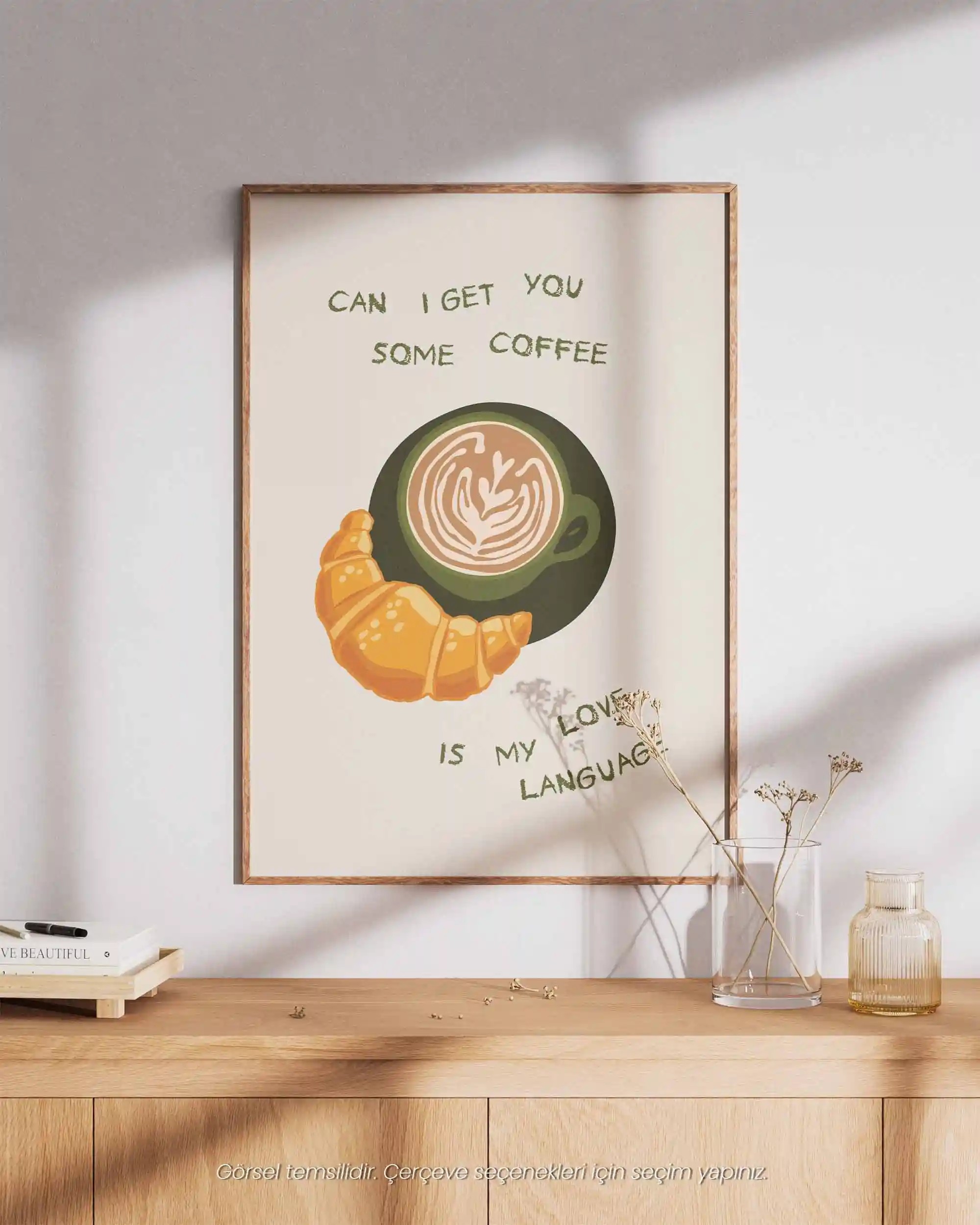 Coffee Is My Love Language – Minimal Kahve & Kruvasan Poster