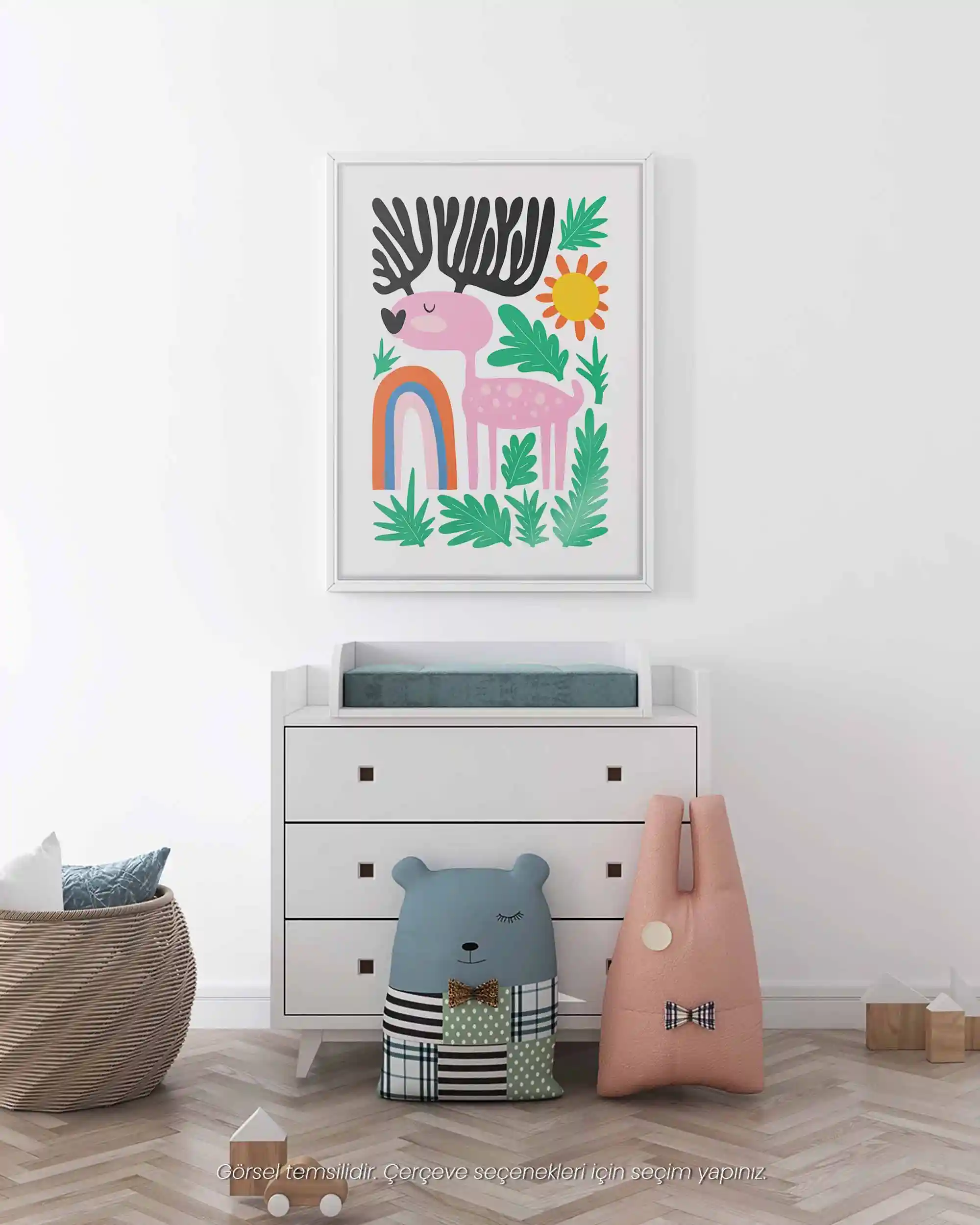 Geyik - Minimal ve Sevimli Çocuk Odası Poster
