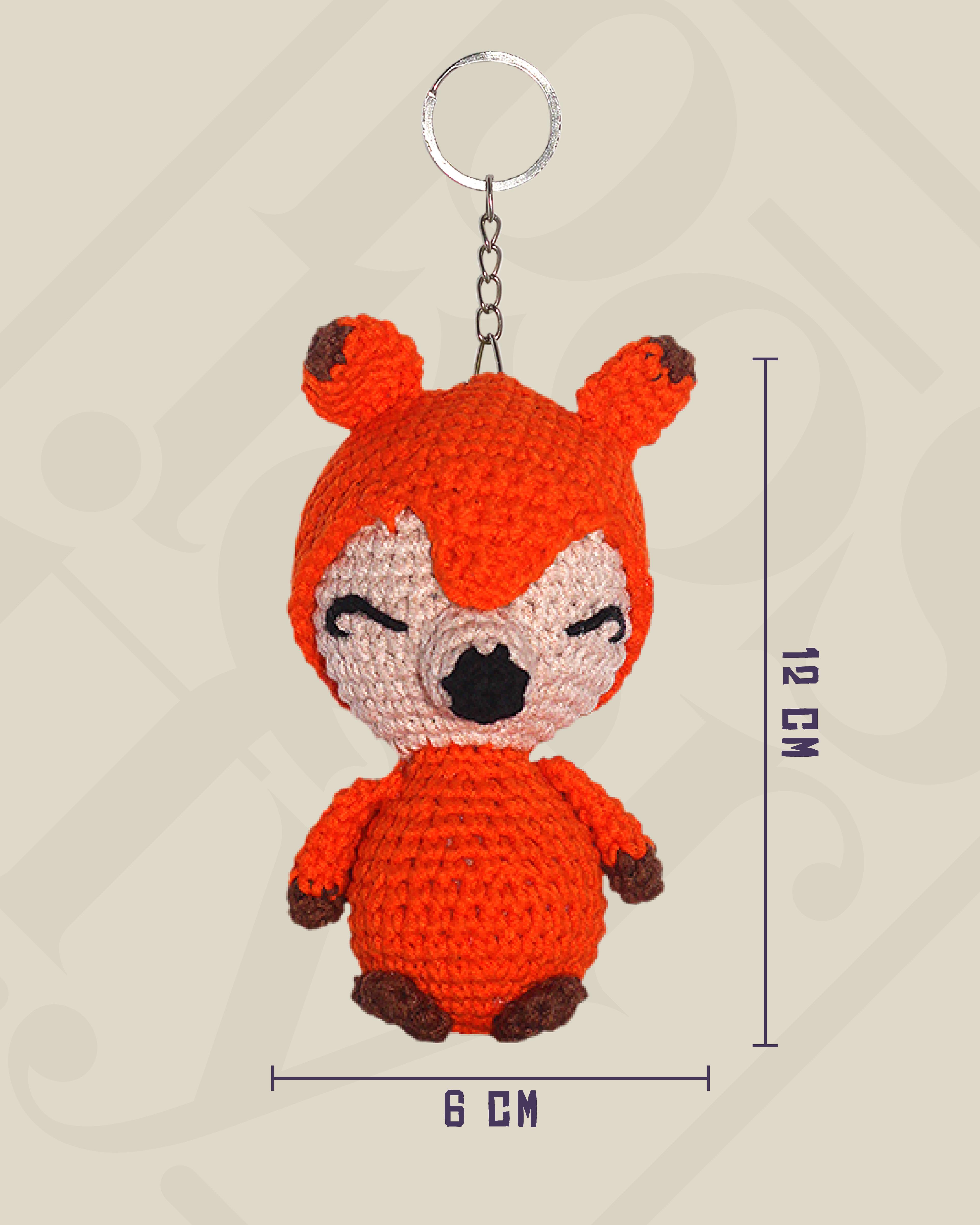 Küçük Prens Tilki Amigurumi Anahtarlık 12 cm - El Yapımı Sanatsal Örgü Çanta Aksesuarı