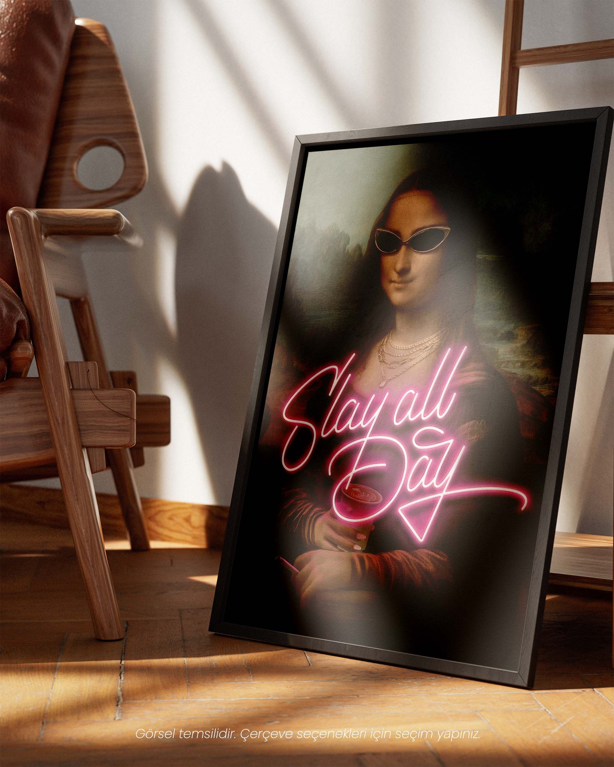 Slay All Day - Mona Lisa by Leonardo da Vinci Çerçeveli-Çerçevesiz Poster