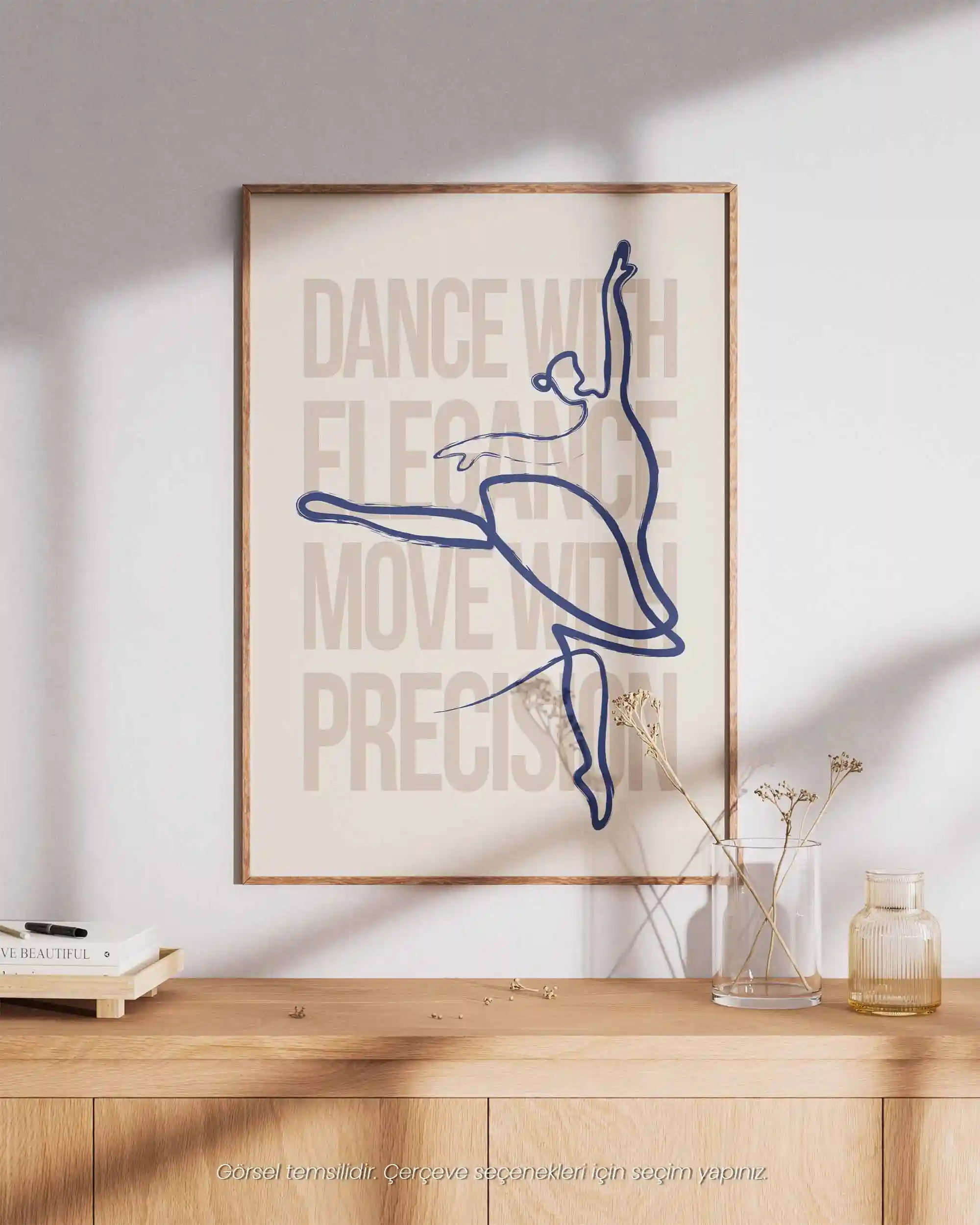Dance with Elegance - Minimal Line Art & Tipografi Poster