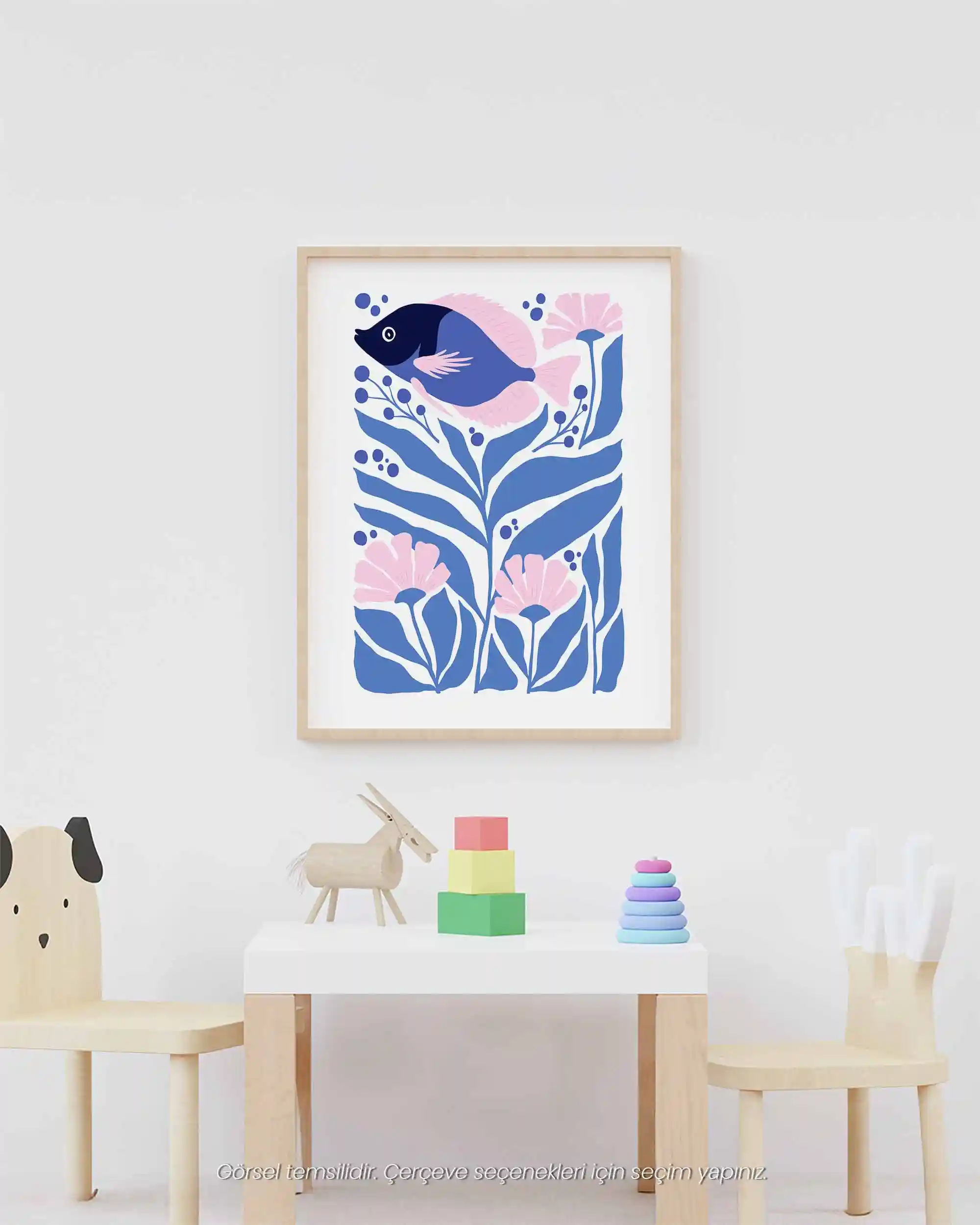 Mor Balık - Modern Deniz Temalı Çocuk Odası Poster