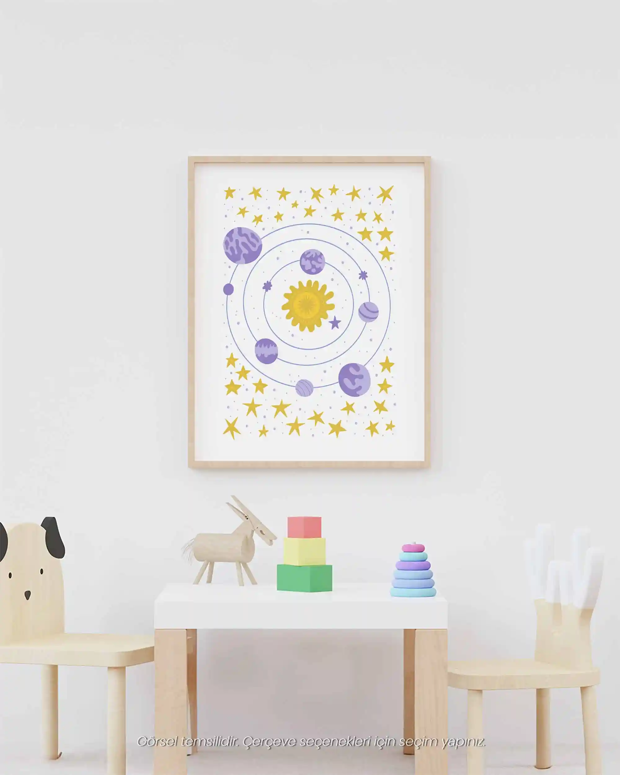 Güneş Sistemi - Çocuk Odası İçin Eğitici Modern Poster