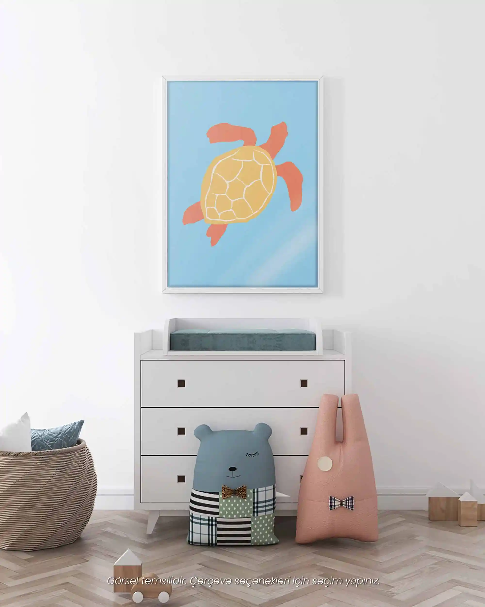Kaplumbağa - Minimal ve Sevimli Çocuk Odası Poster