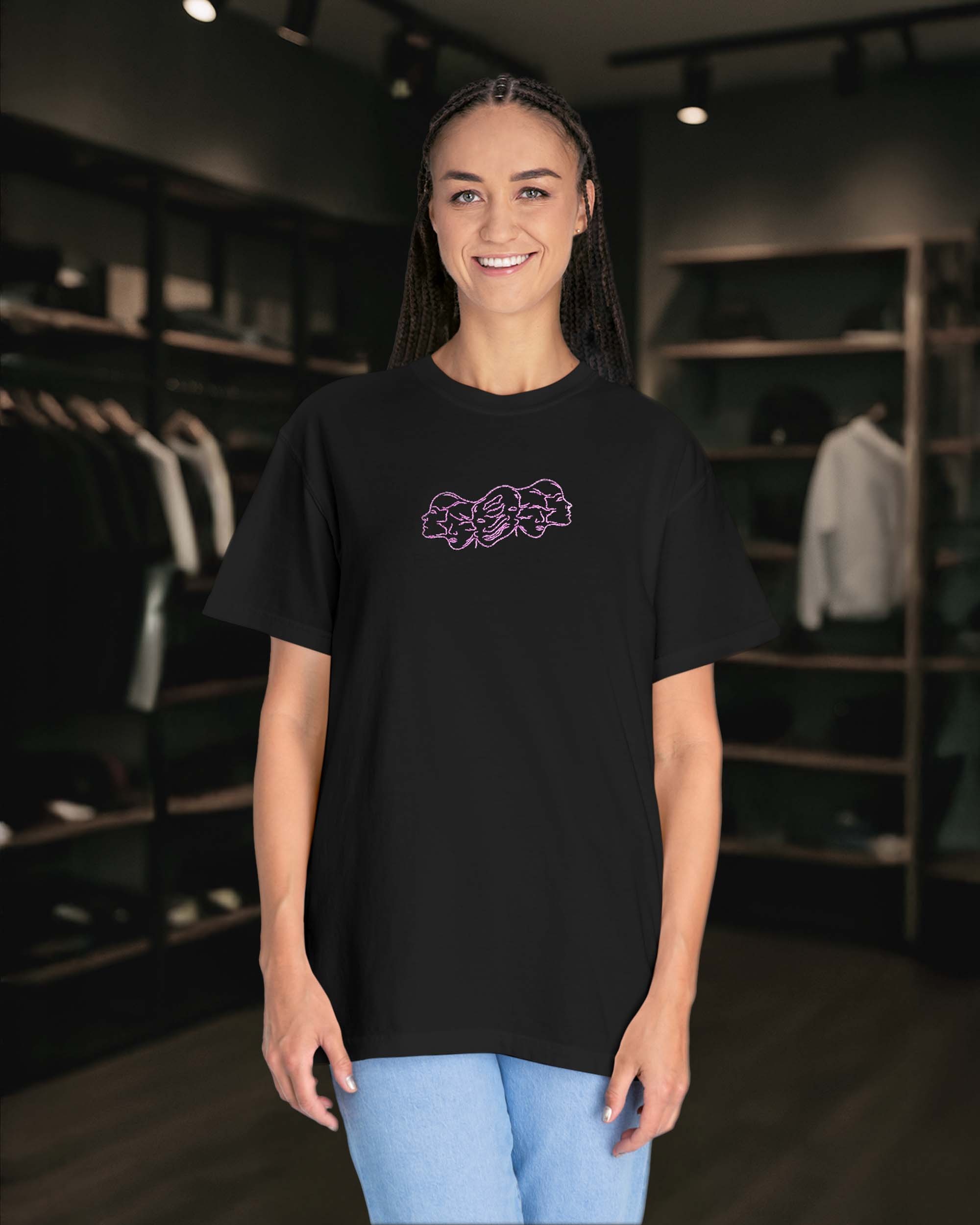 Head Flow – Abstract Emotions Koleksiyonu Unisex Siyah Tişört – %100 Pamuk Regular Fit