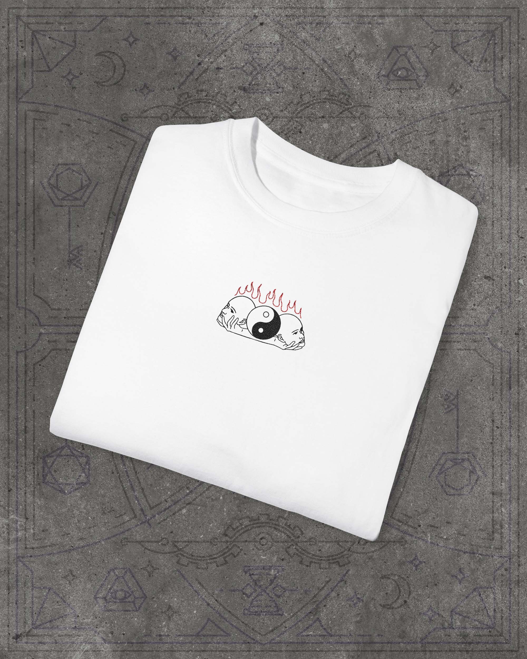 YIN&YANG – Abstract Emotions Koleksiyonu Unisex Beyaz Tişört – %100 Pamuk Regular Fit