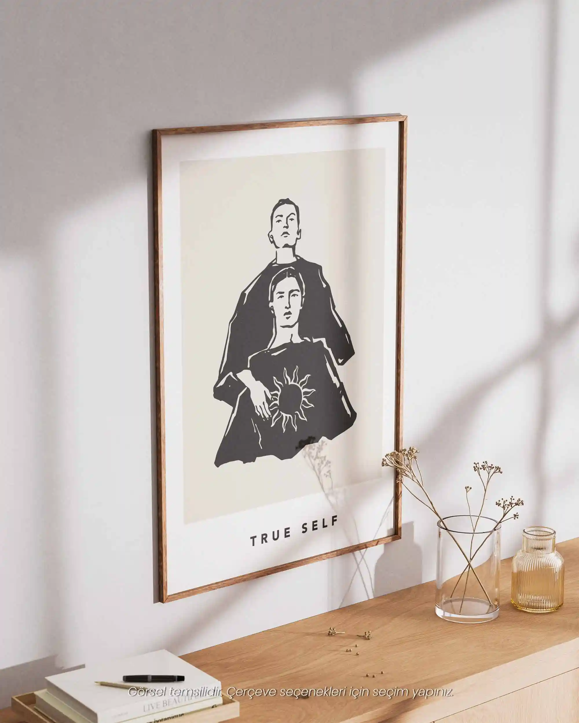 True Self - Minimal Çizim & Modern Sanat Poster