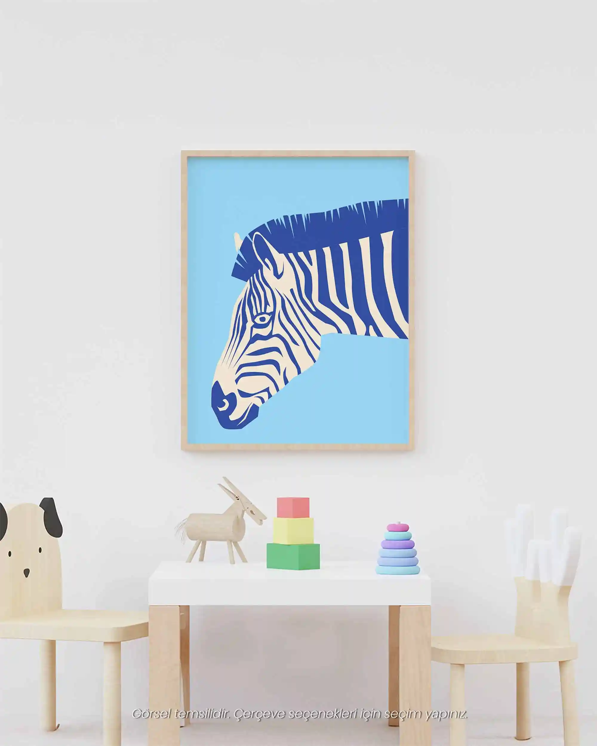 Zebra - Minimal ve Renkli Çocuk Odası Poster