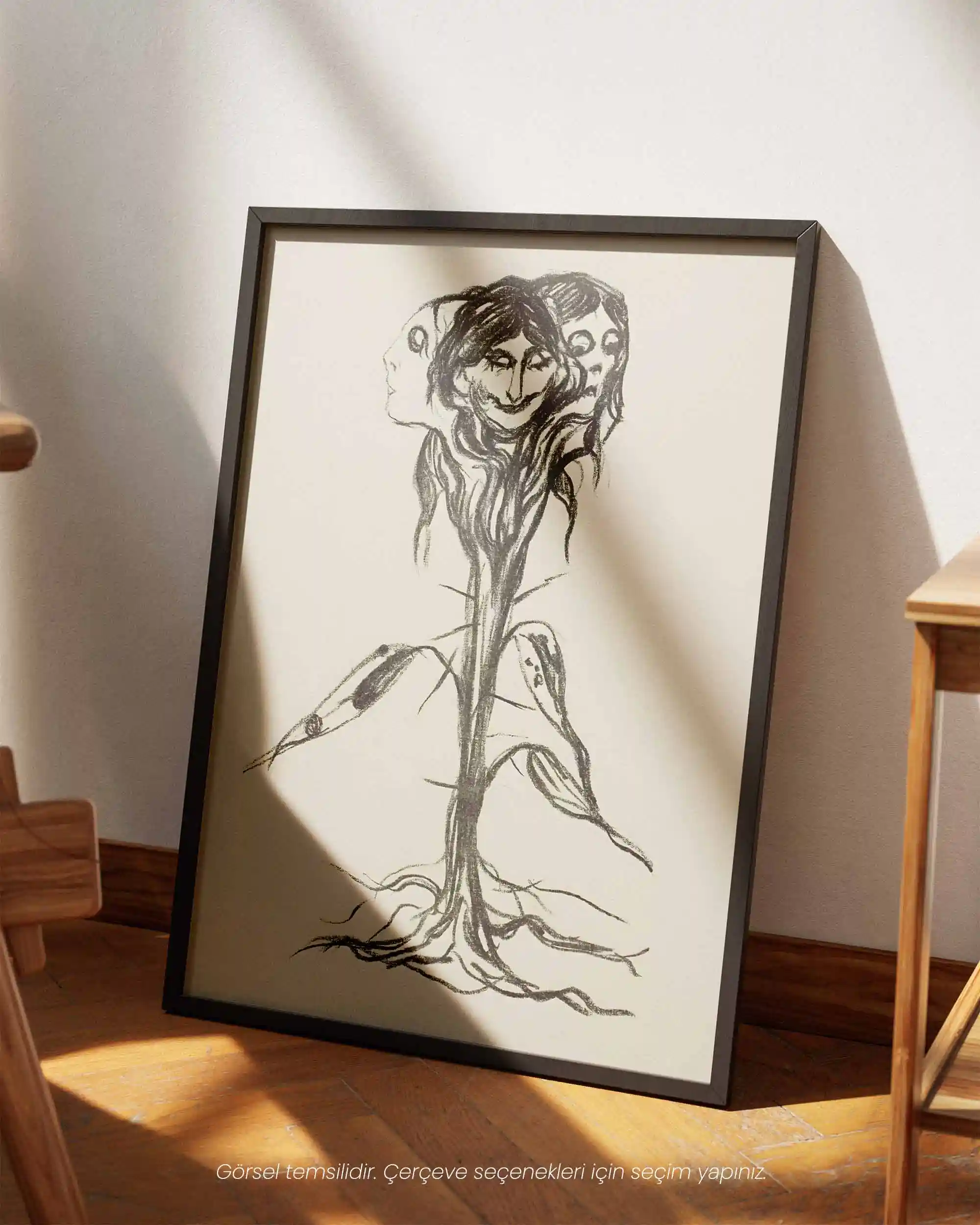 Edvard Munch - Vignette: Amaryllis (1908–09) Karakalem Eskiz Sanat Tarihi Poster