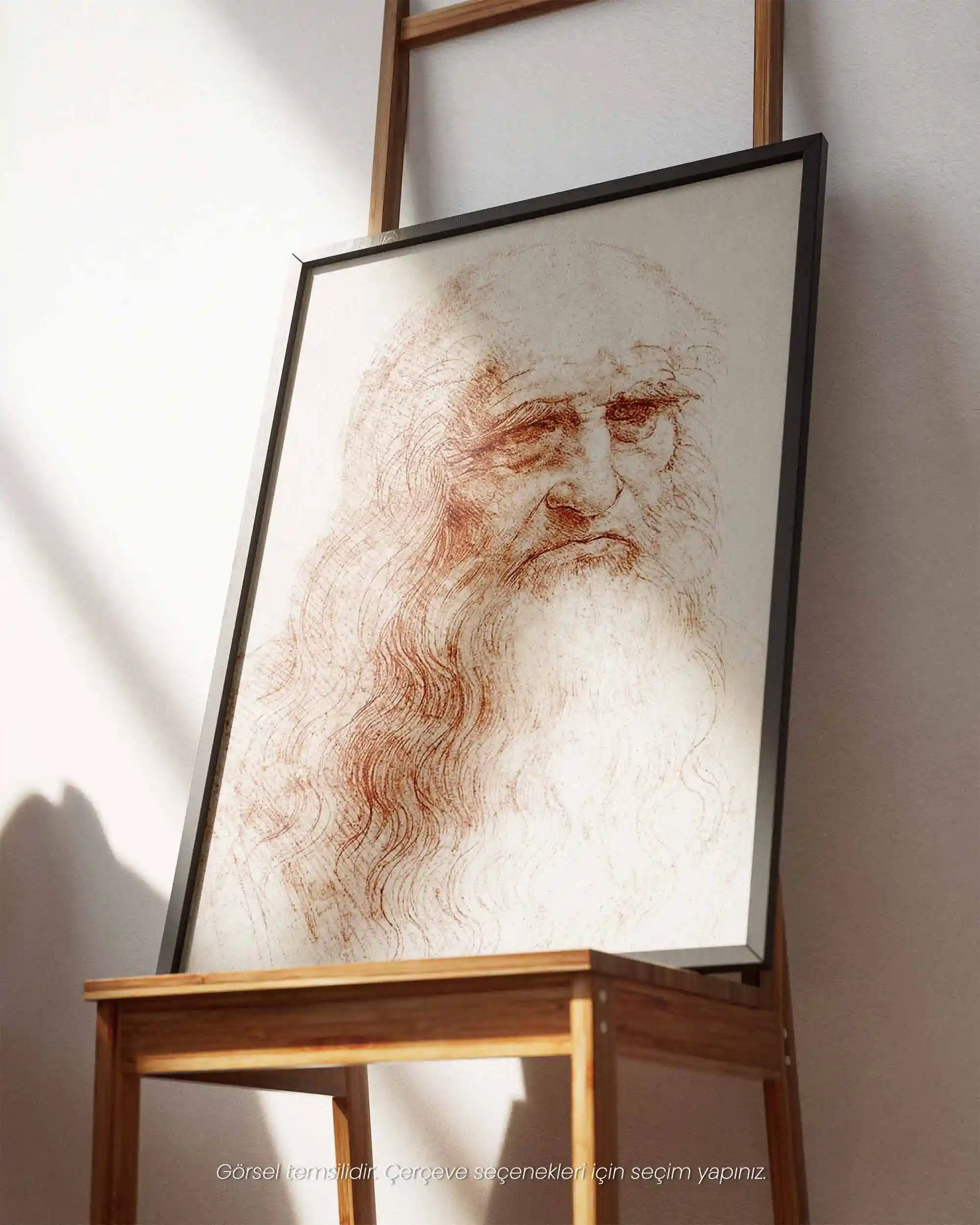 Leonardo da Vinci - Otoportre (1512) Kırmızı Tebeşir Eskiz Sanat Tarihi Poster