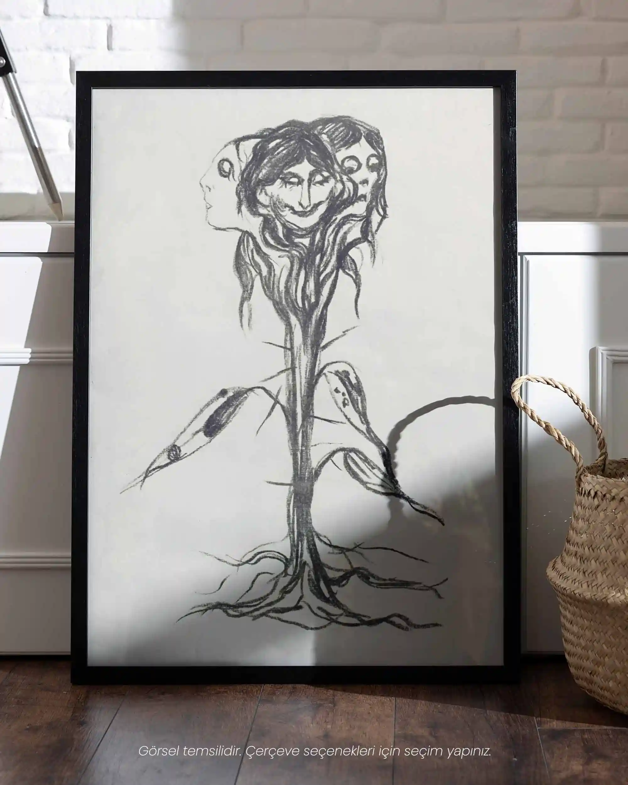 Edvard Munch - Vignette: Amaryllis (1908–09) Karakalem Eskiz Sanat Tarihi Poster