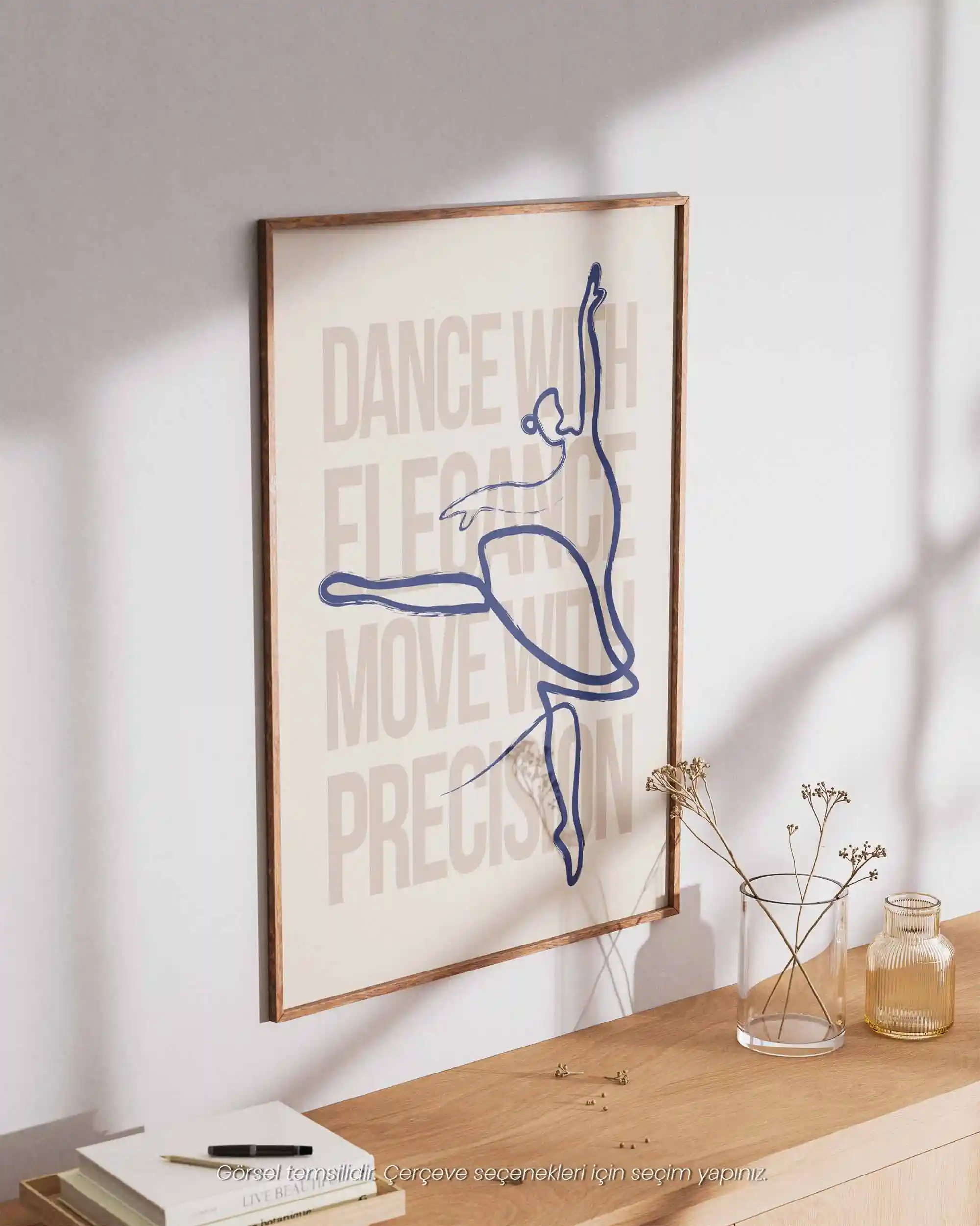 Dance with Elegance - Minimal Line Art & Tipografi Poster