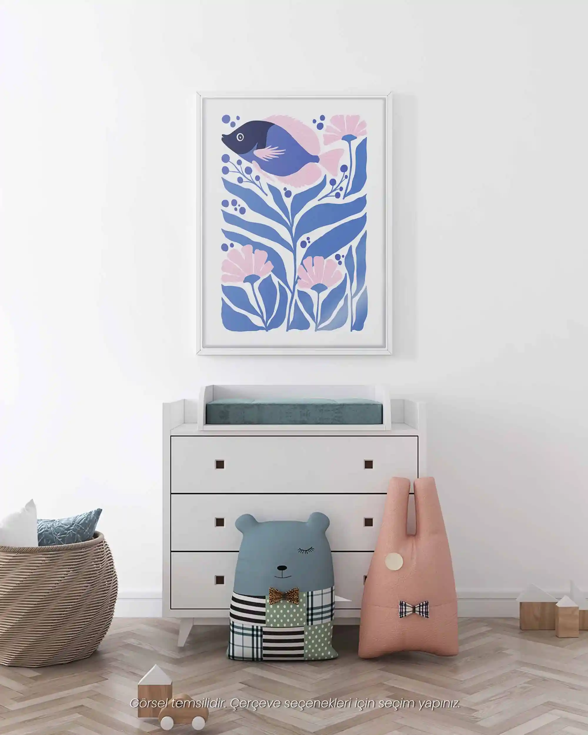Mor Balık - Modern Deniz Temalı Çocuk Odası Poster