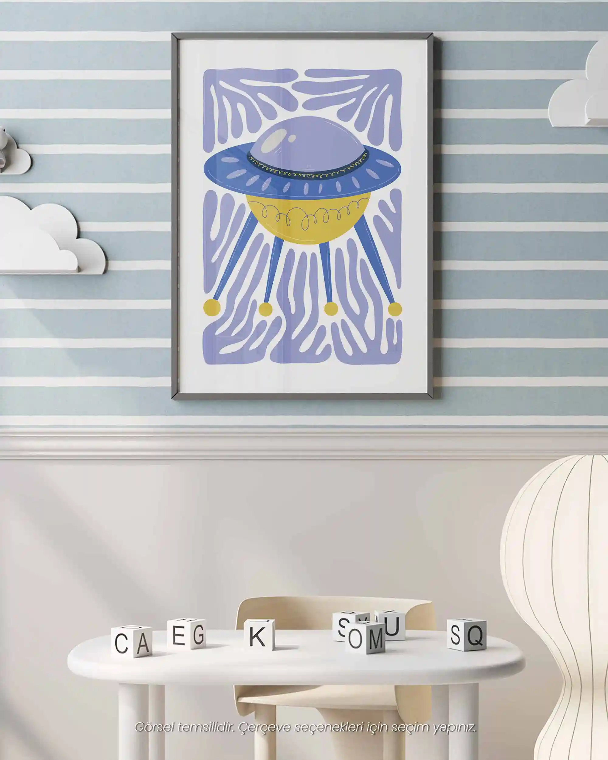 UFO - Modern Uzay Temalı Çocuk Odası Poster