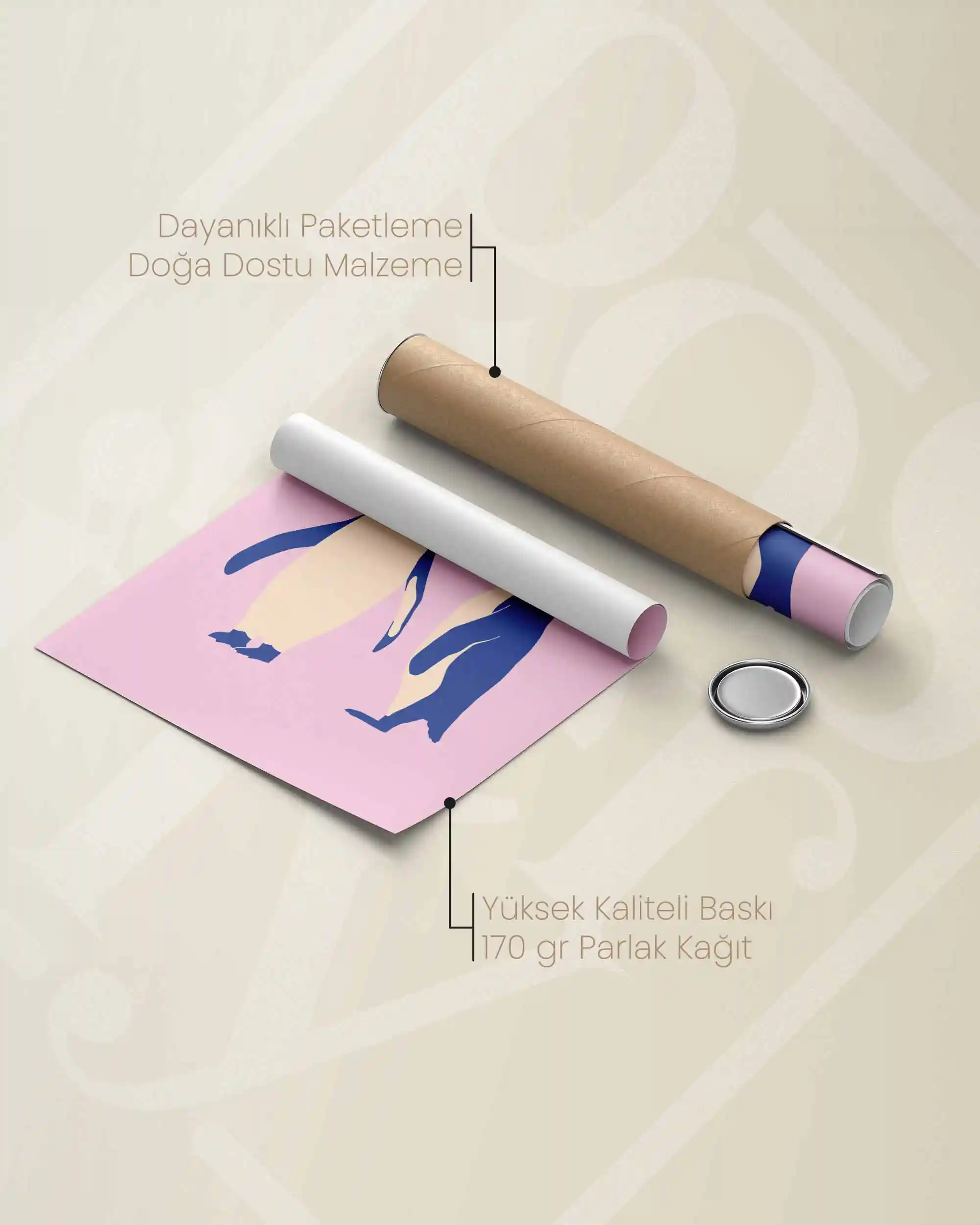 Penguenler - Minimal ve Sevimli Çocuk Odası Poster