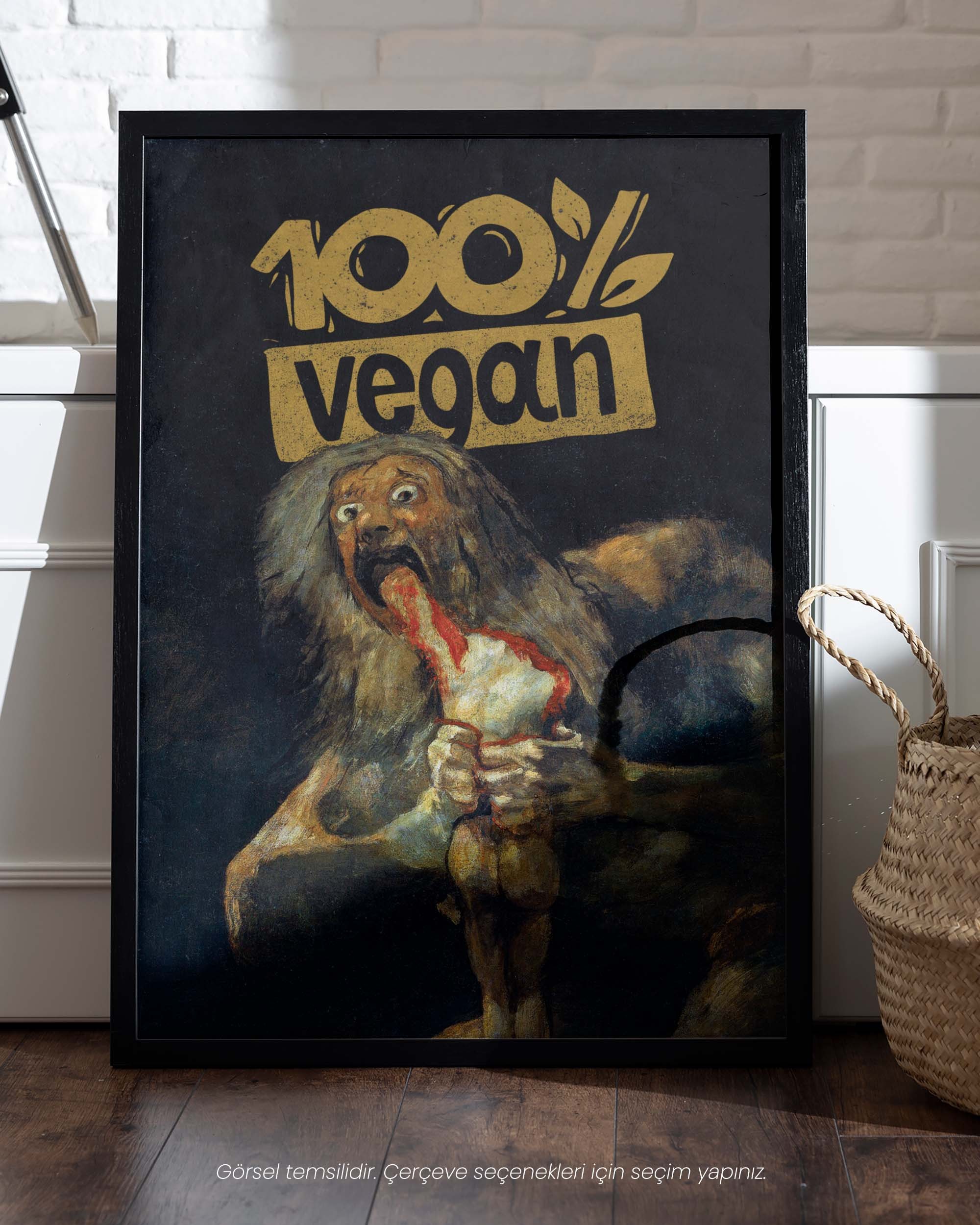 Vegan x Oğullarını Yiyen Saturn - Francisco Goya Çerçeveli-Çerçevesiz Poster