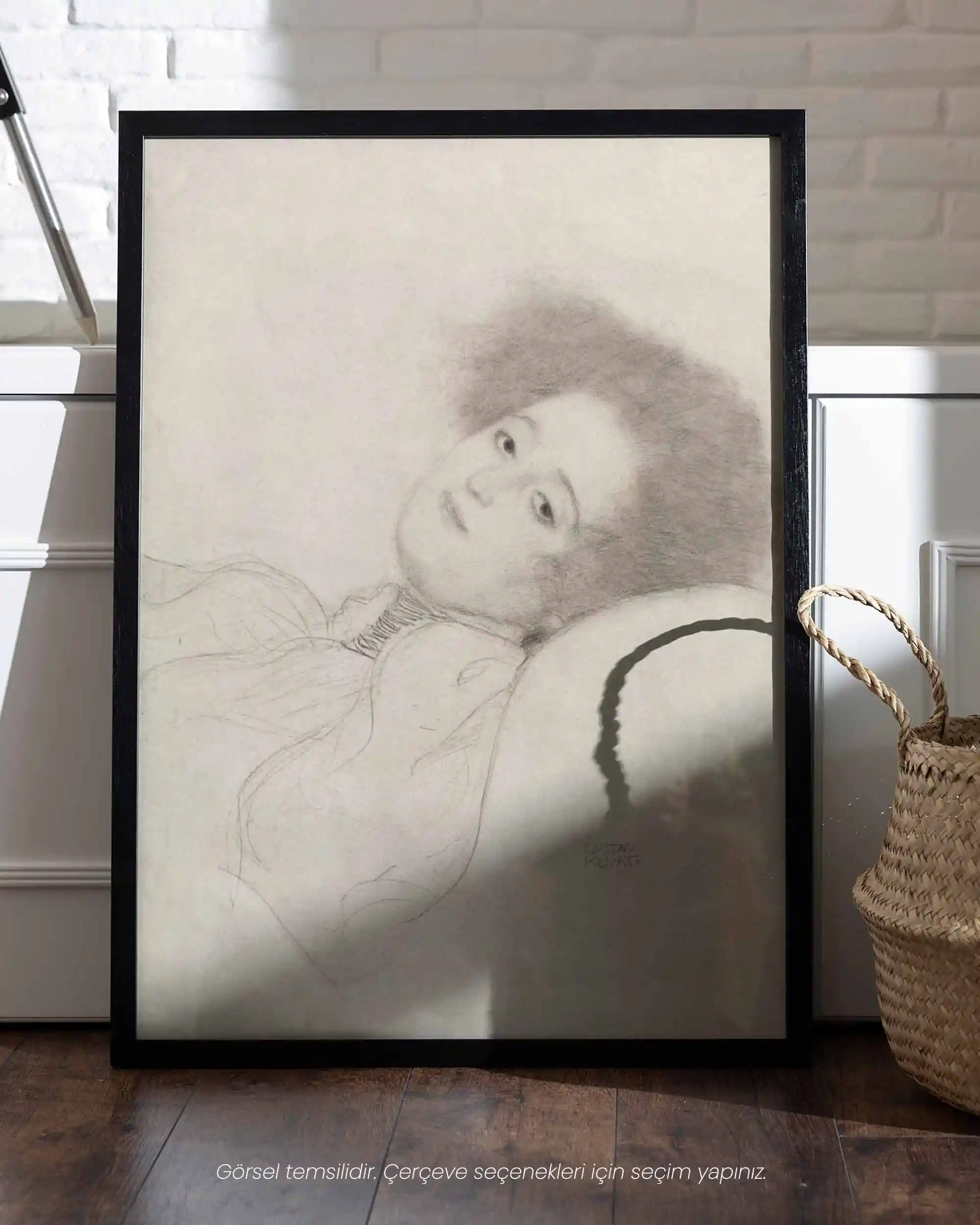 Gustav Klimt - Genç Kadın Uzanırken Portresi (1897–98) Eskiz Sanat Tarihi Poster
