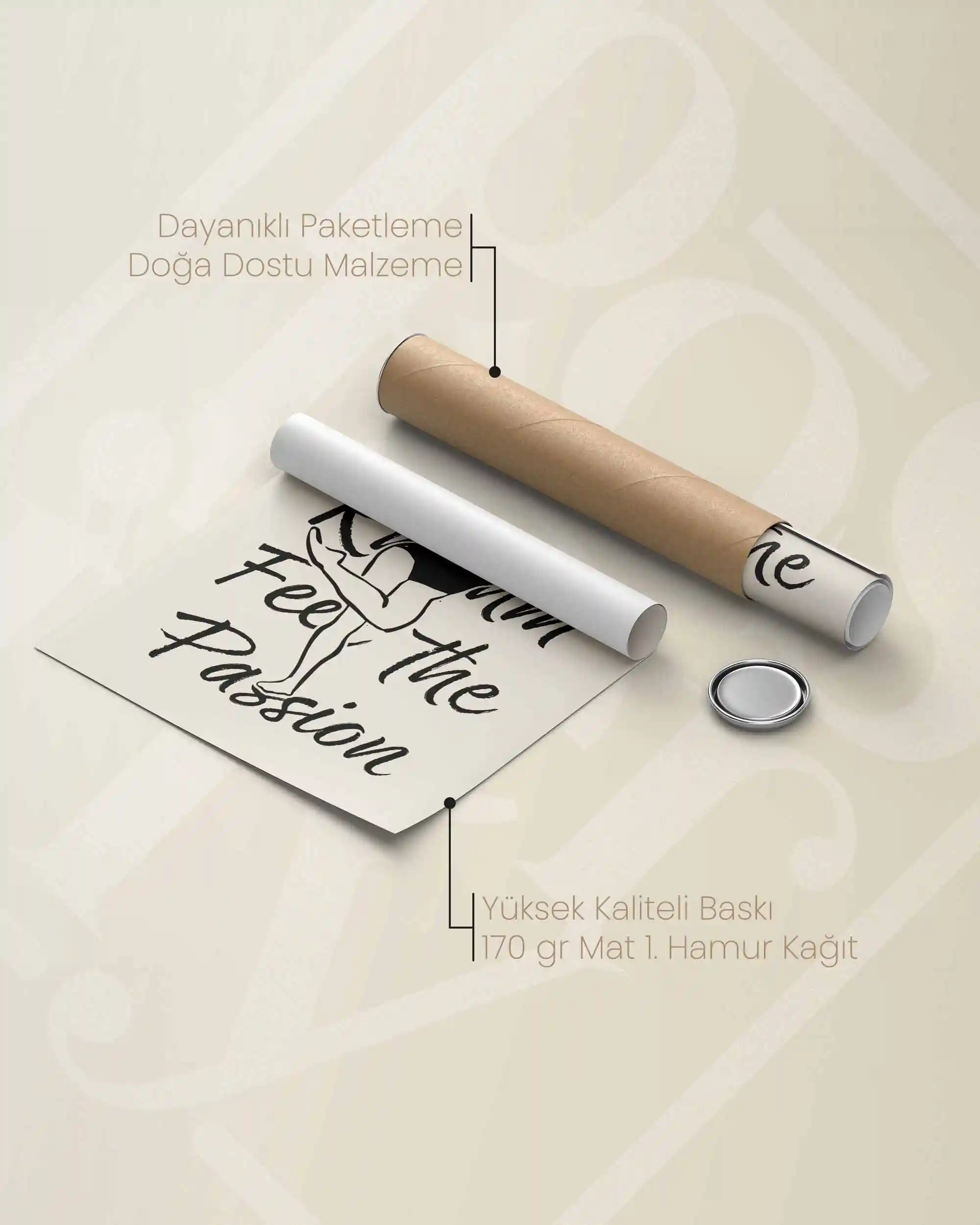 Feel the Rhythm, Feel the Passion – Minimalist Çizim & Tipografi Poster