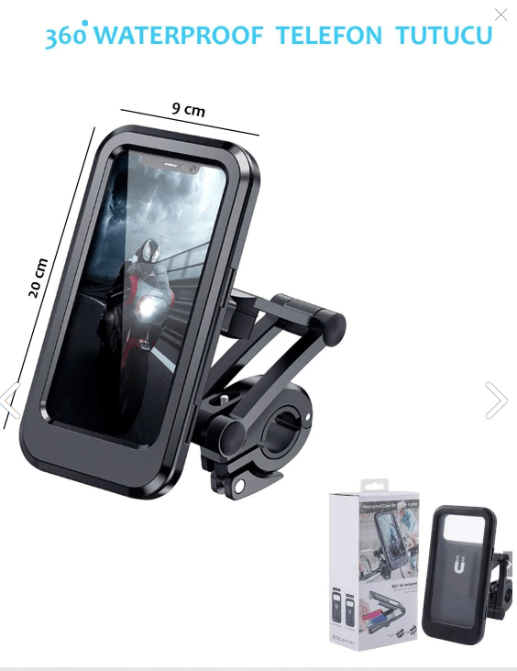 Waterproof Su Geçirmez Telefon Tutucu Phone Holder 360 Derece Bisiklet Tutucu Motorsiklet Tutucu