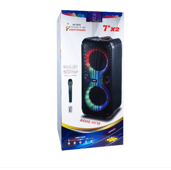 Süper Bass Büyük Boy Bluetooth Hoparlör Led Işıklı Çift Hoparlör Kablosuz Mikrofonlu Karaoke Speaker