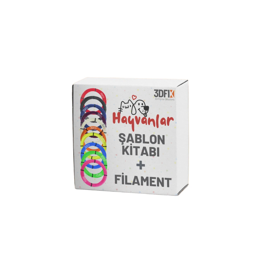 3DFIX 3D Kalem Hayvanlar Tema Seti (3D Kalemsiz)