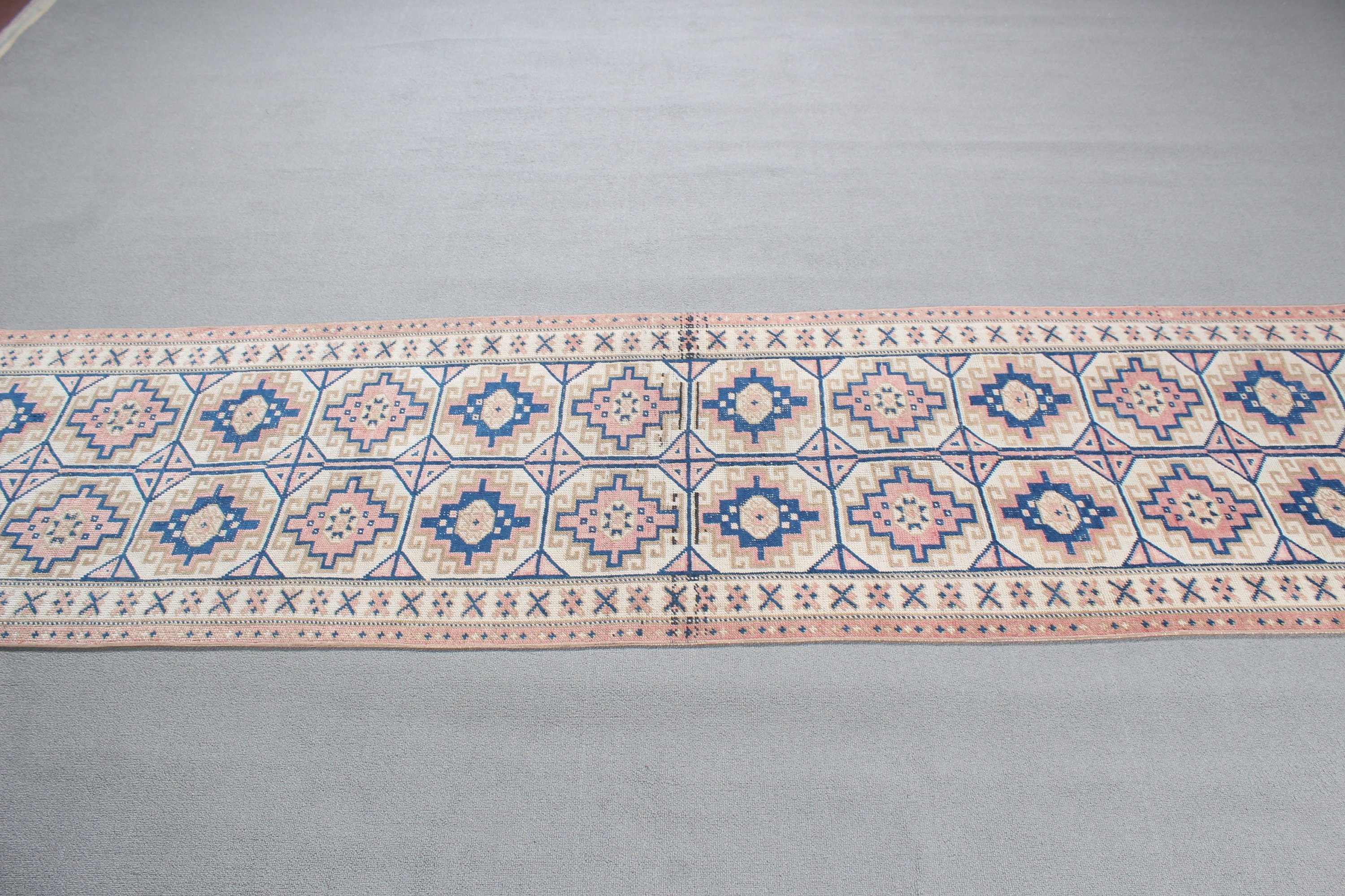 Vintage Halılar, Boho Halılar, Uzun Koşucu Halıları, Kahverengi Boho Halılar, 2.3x9.3 ft Runner Halı, Türk Halısı, Beni Ourain Runner Halıları, Nötr Halılar