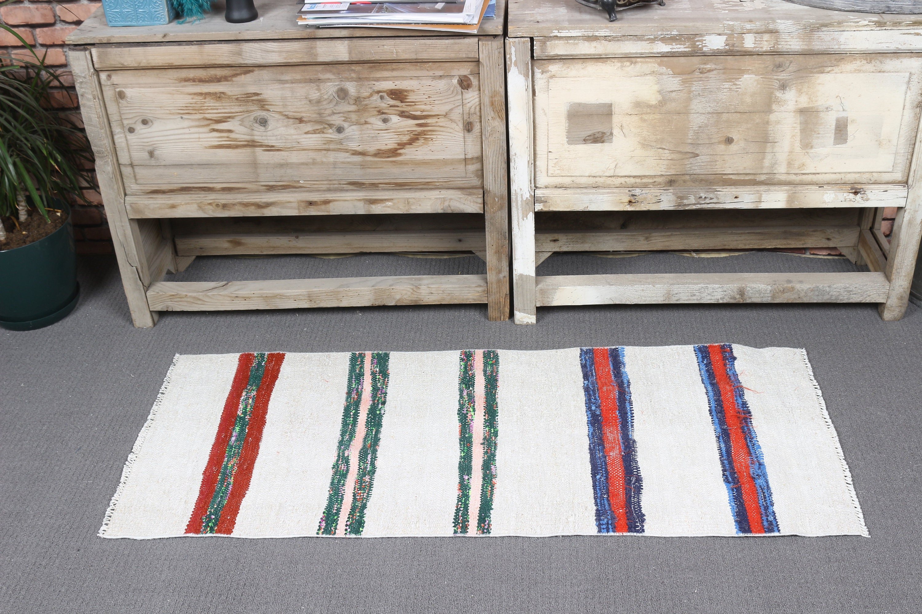 White Floor Rugs, Rugs for Bath, Turkish Rugs, Bedroom Rugs, Moroccan Rug, Bath Rug, 1.6x4 ft Small Rugs, Vintage Rugs