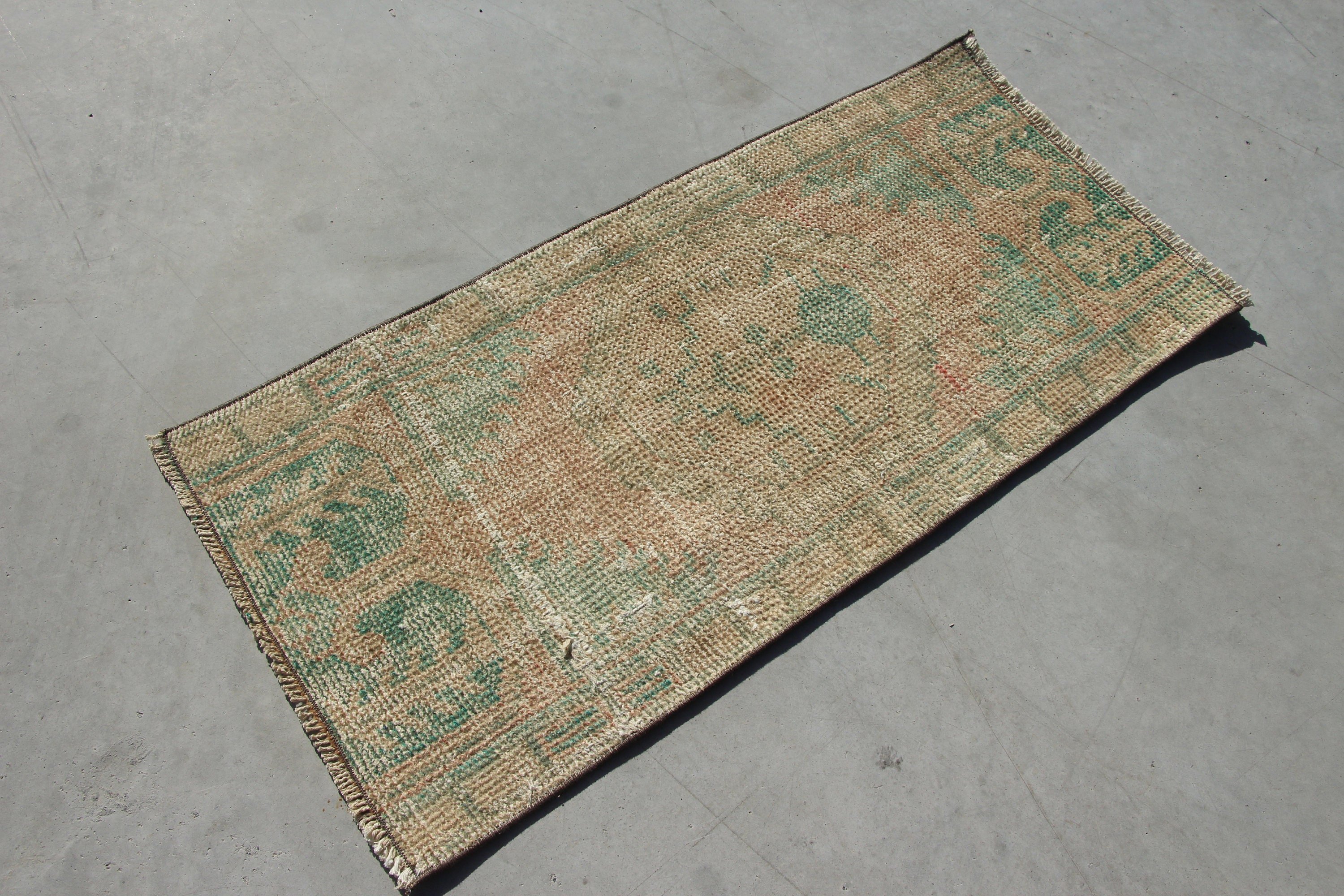 Floor Rug, Oriental Rug, 1.8x3.7 ft Small Rugs, Vintage Rug, Nursery Rug, Home Decor Rug, Bedroom Rugs, Orange Moroccan Rug, Turkish Rug