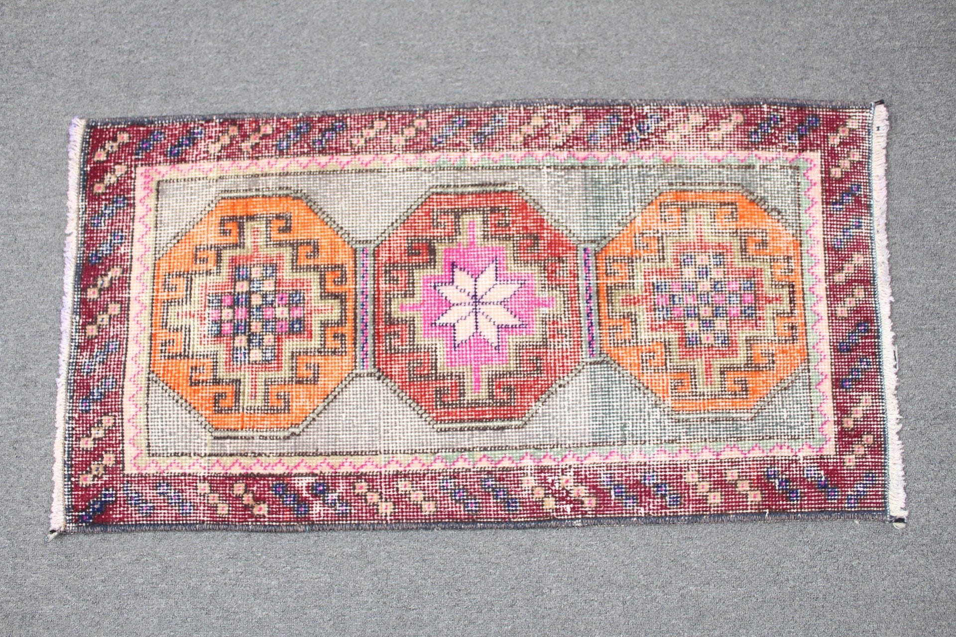 Antique Rug, Turkish Rugs, Green Home Decor Rugs, 1.6x3.1 ft Small Rug, Car Mat Rug, Ethnic Rugs, Vintage Rug, Bath Rug