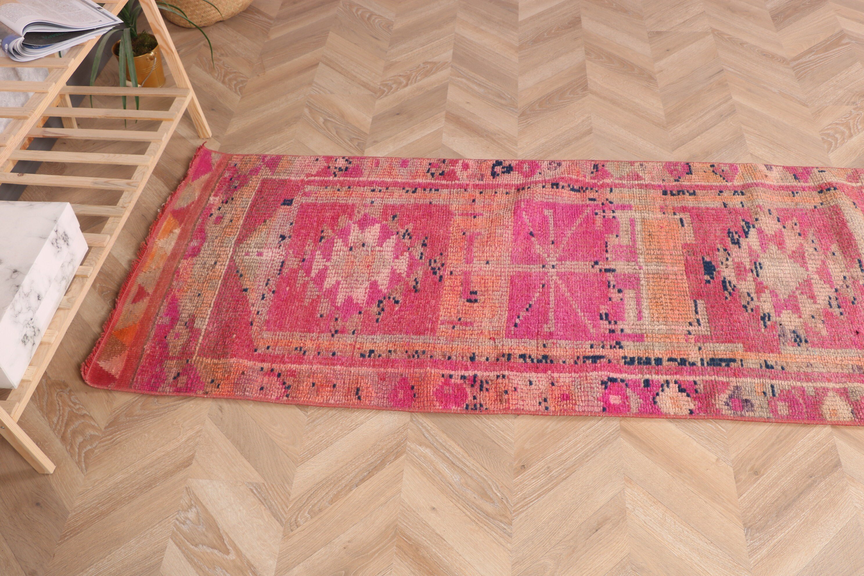 Long Runner Rug Rugs, Vintage Runner Rugs, Turkish Rugs, 2.4x11.3 ft Runner Rugs, Antique Rugs, Cool Rug, Vintage Rug, Orange Statement Rug