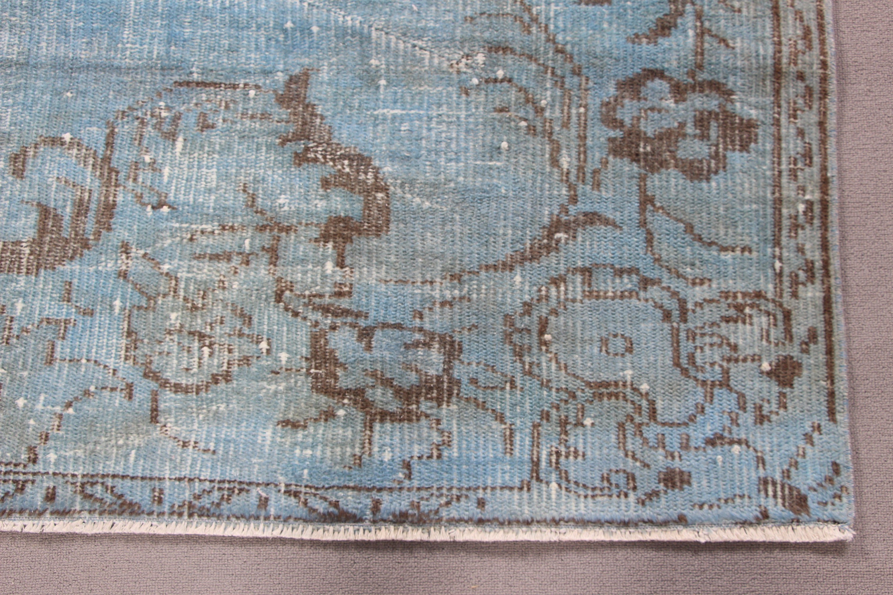 5.4x9.3 ft Large Rugs, Large Vintage Rugs, Vintage Rug, Floor Rug, Large Oushak Rugs, Blue Neutral Rug, Turkish Rug