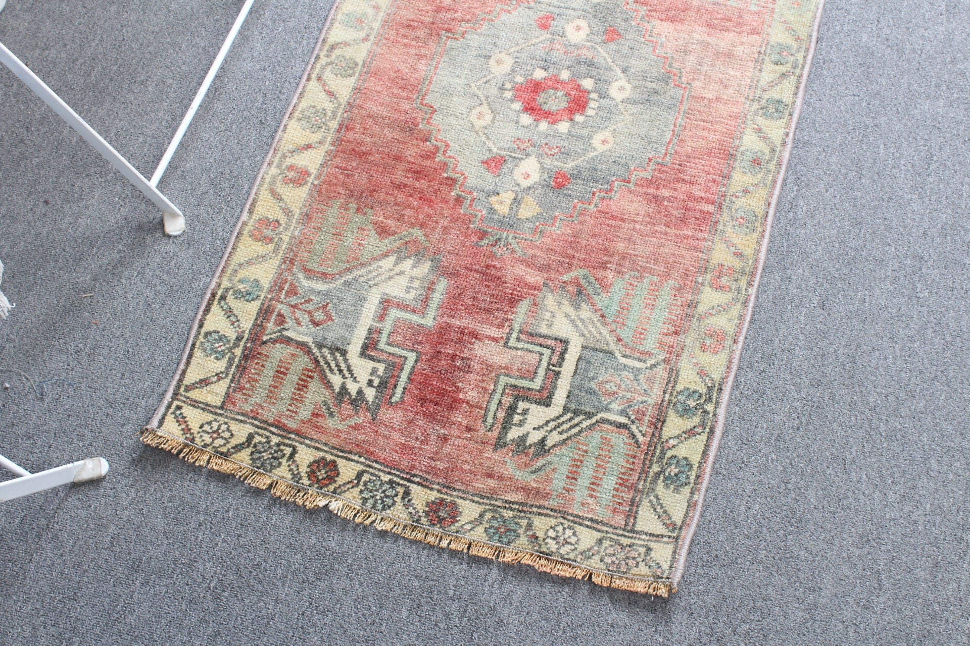 1.7x3.3 ft Small Rug, Rugs for Entry, Turkish Rug, Entry Rug, Vintage Rugs, Oriental Rug, Kitchen Rug, Red Oriental Rug