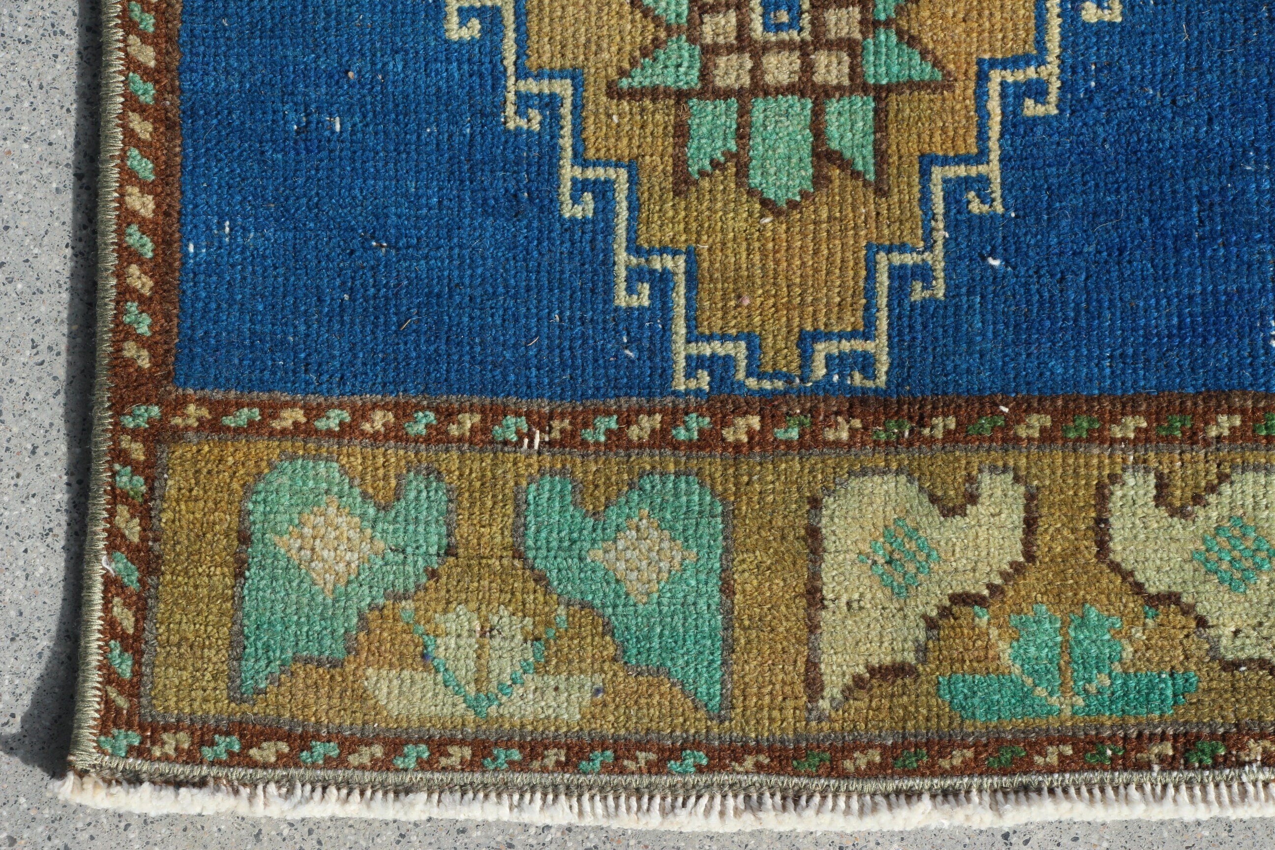 Türk Halısı, Duvara Asılı Halı, Fas Halısı, Boho Halıları, Mavi Fas Halıları, Vintage Halılar, Yatak Odası Halısı, Geometrik Halı, 1.2x3.3 ft Küçük Halı